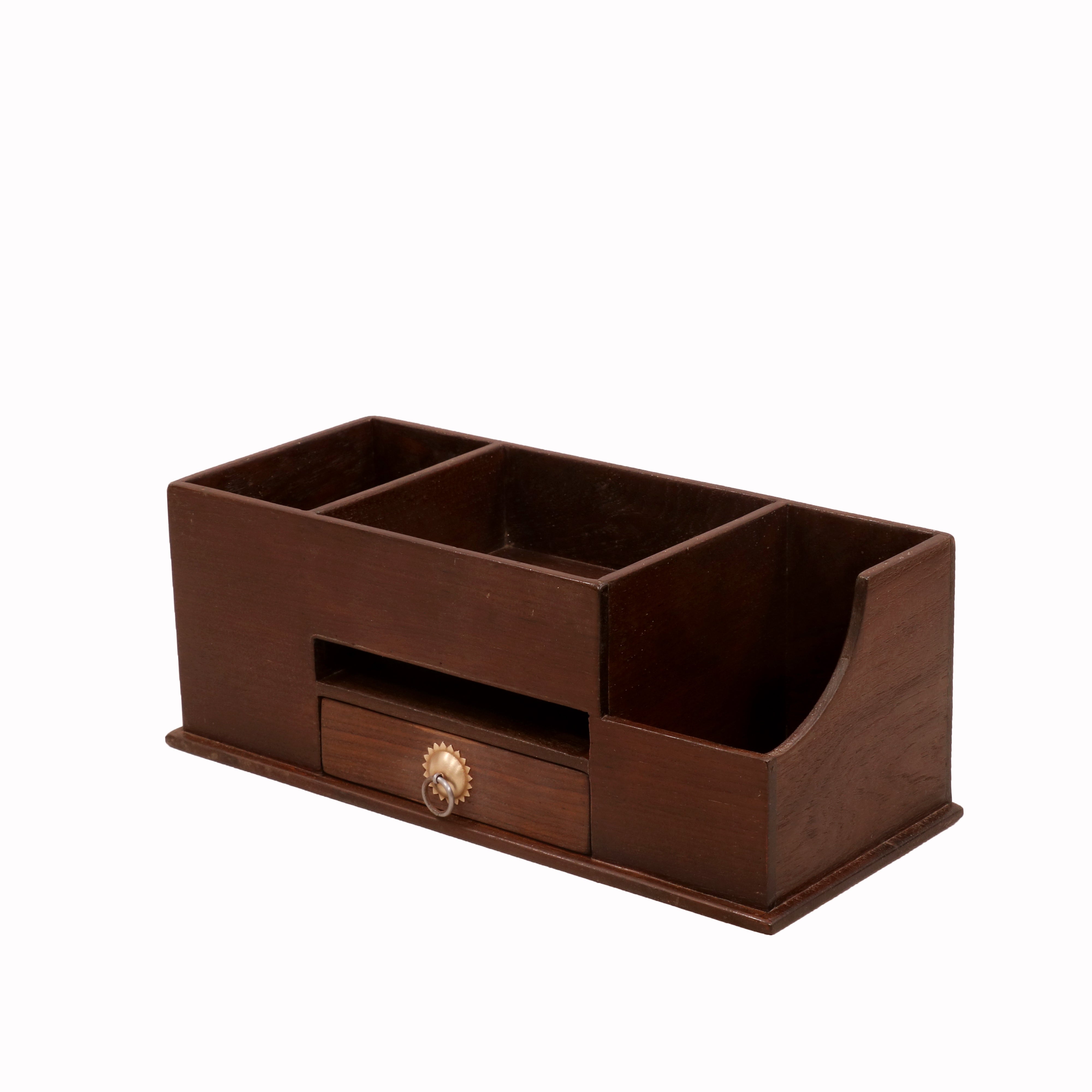 Small Sleek Holder and Drawer Set Desk Organizer