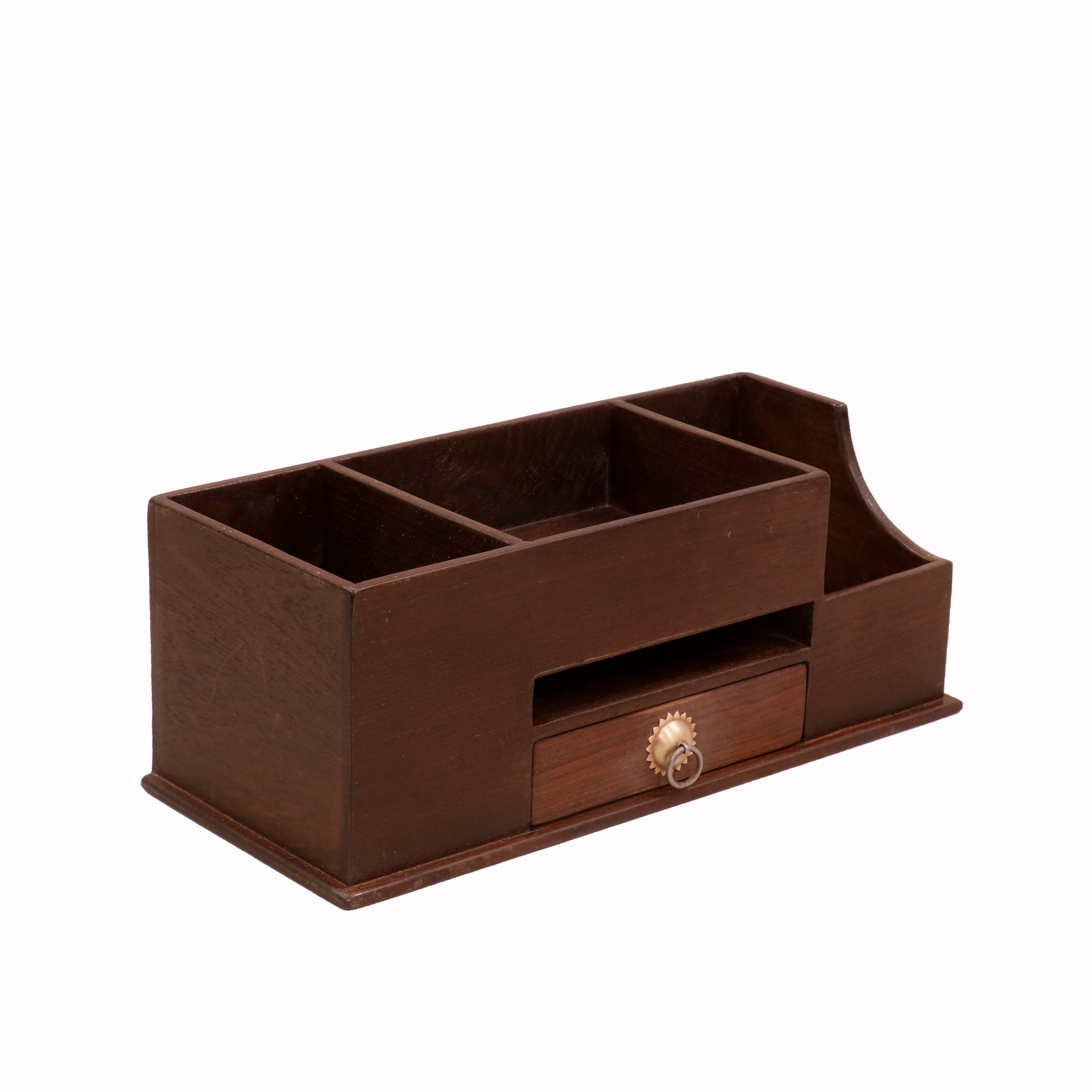 Small Sleek Holder and Drawer Set Desk Organizer