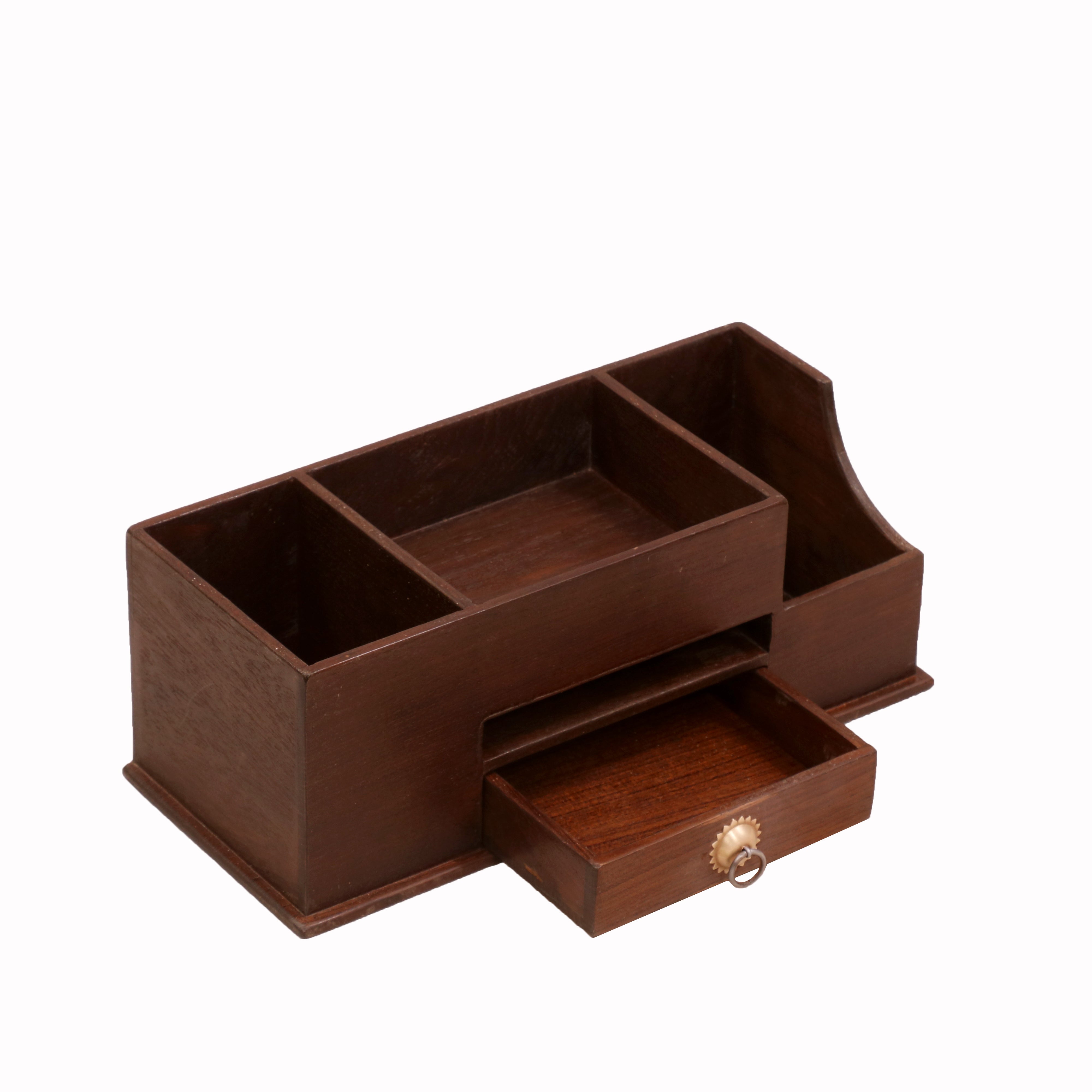 Small Sleek Holder and Drawer Set Desk Organizer
