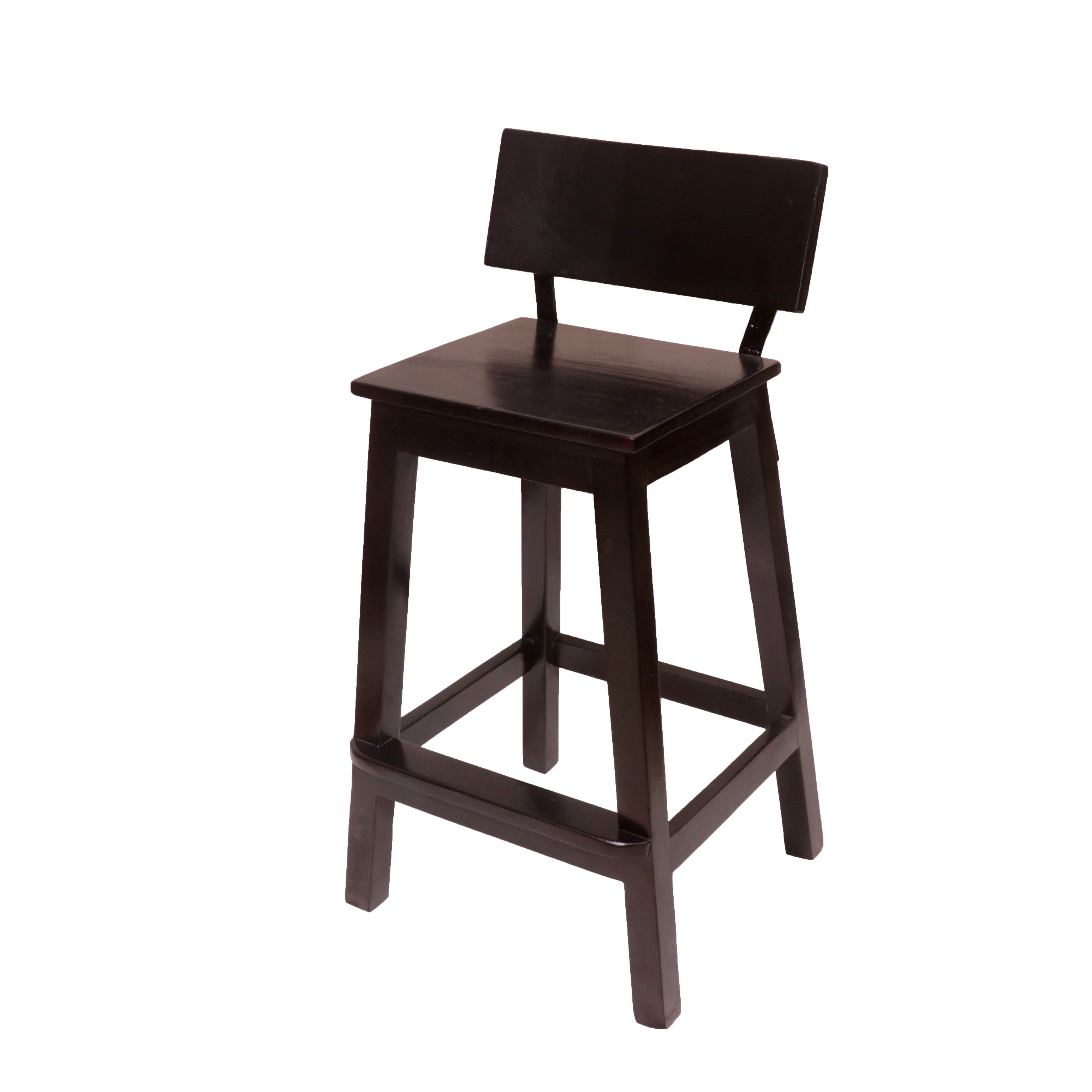 Classic Black Long Heighted Handmade Wooden Bar Chair Bar Stool