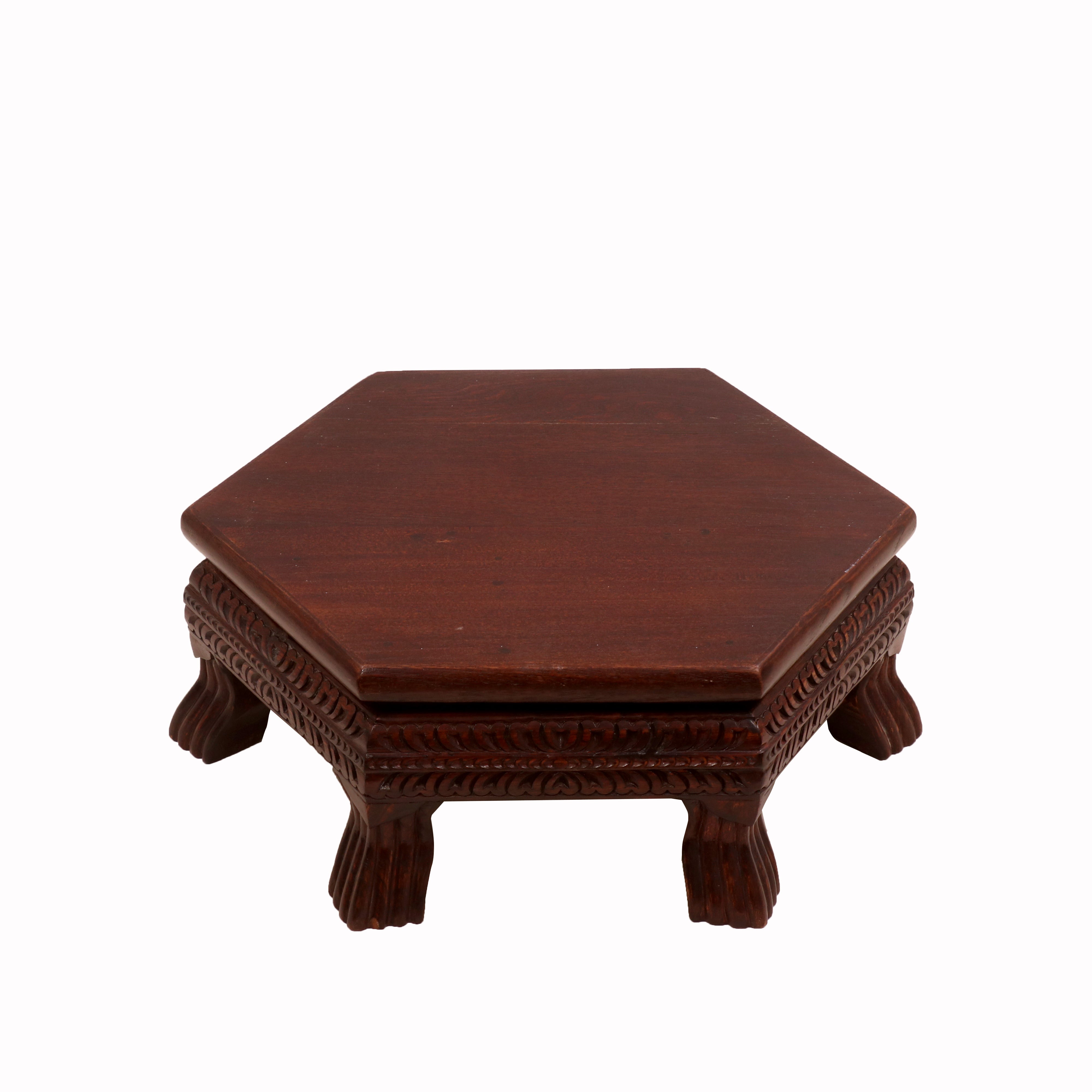 Rich Carved Mahogany Dark Style Wooden Bajot Bajot