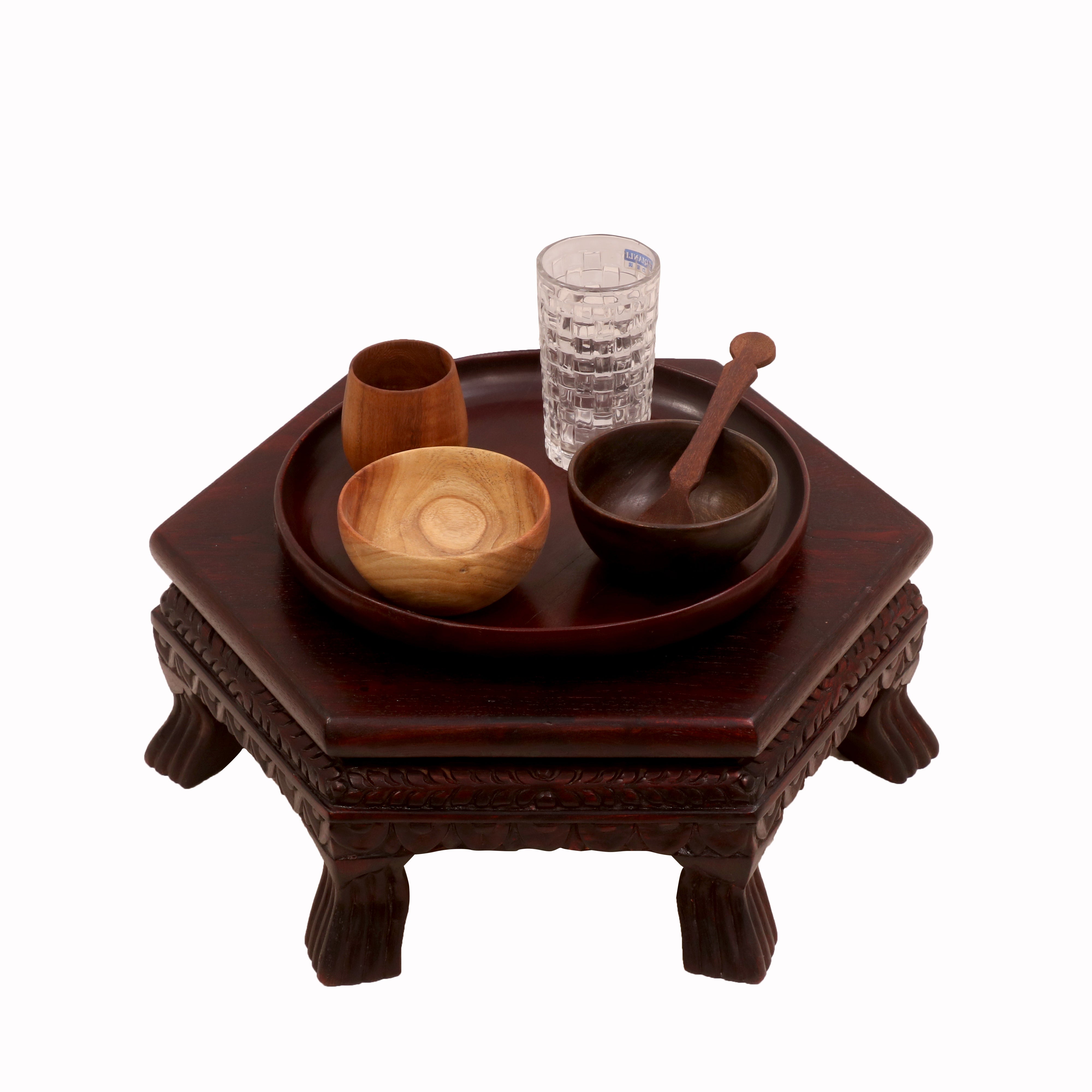 Lace Carved Mahogany Dark Style TEAK Wood Bajot Default Title Bajot