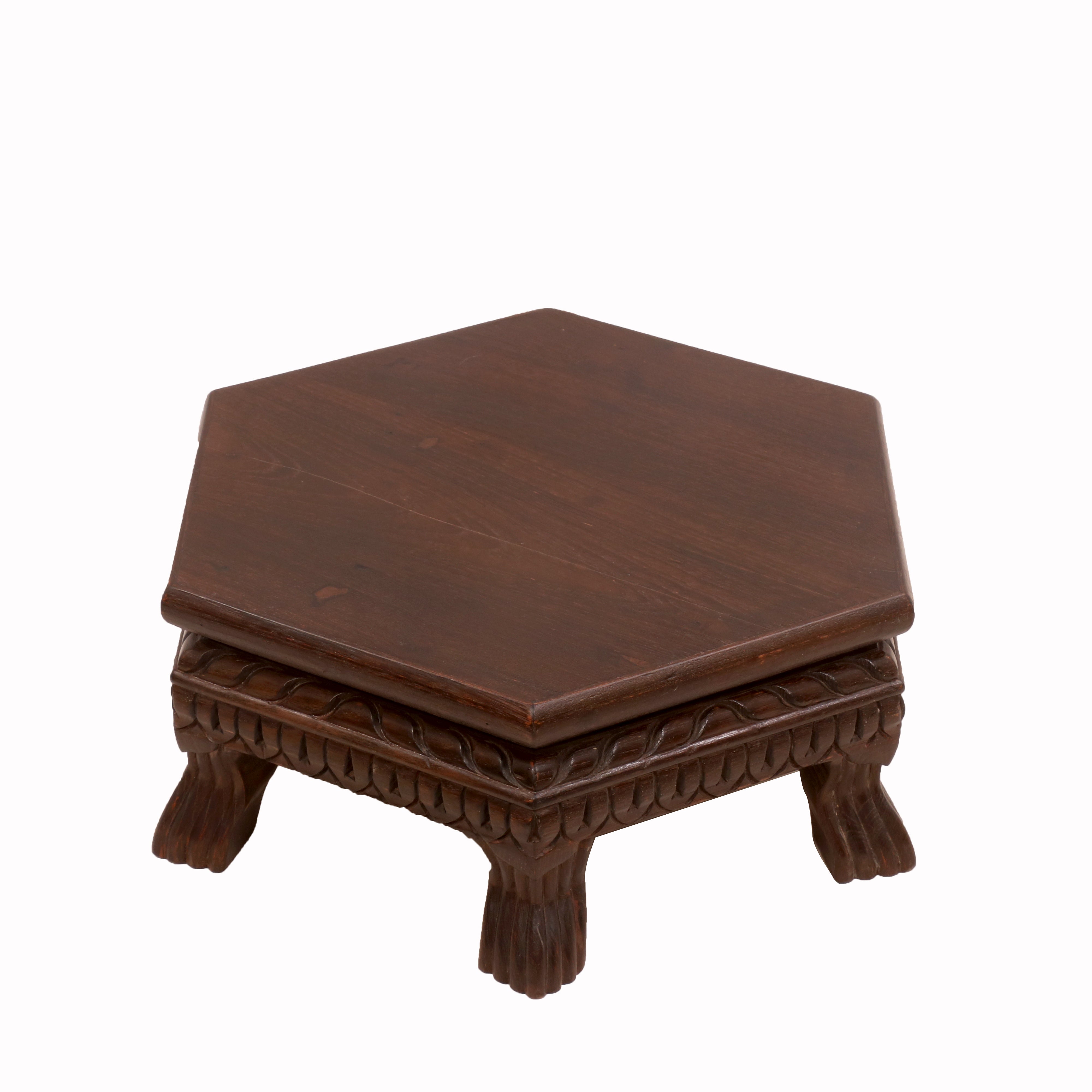 Wreath Style Mahogany Dark Style Teak Wood Bajot Bajot