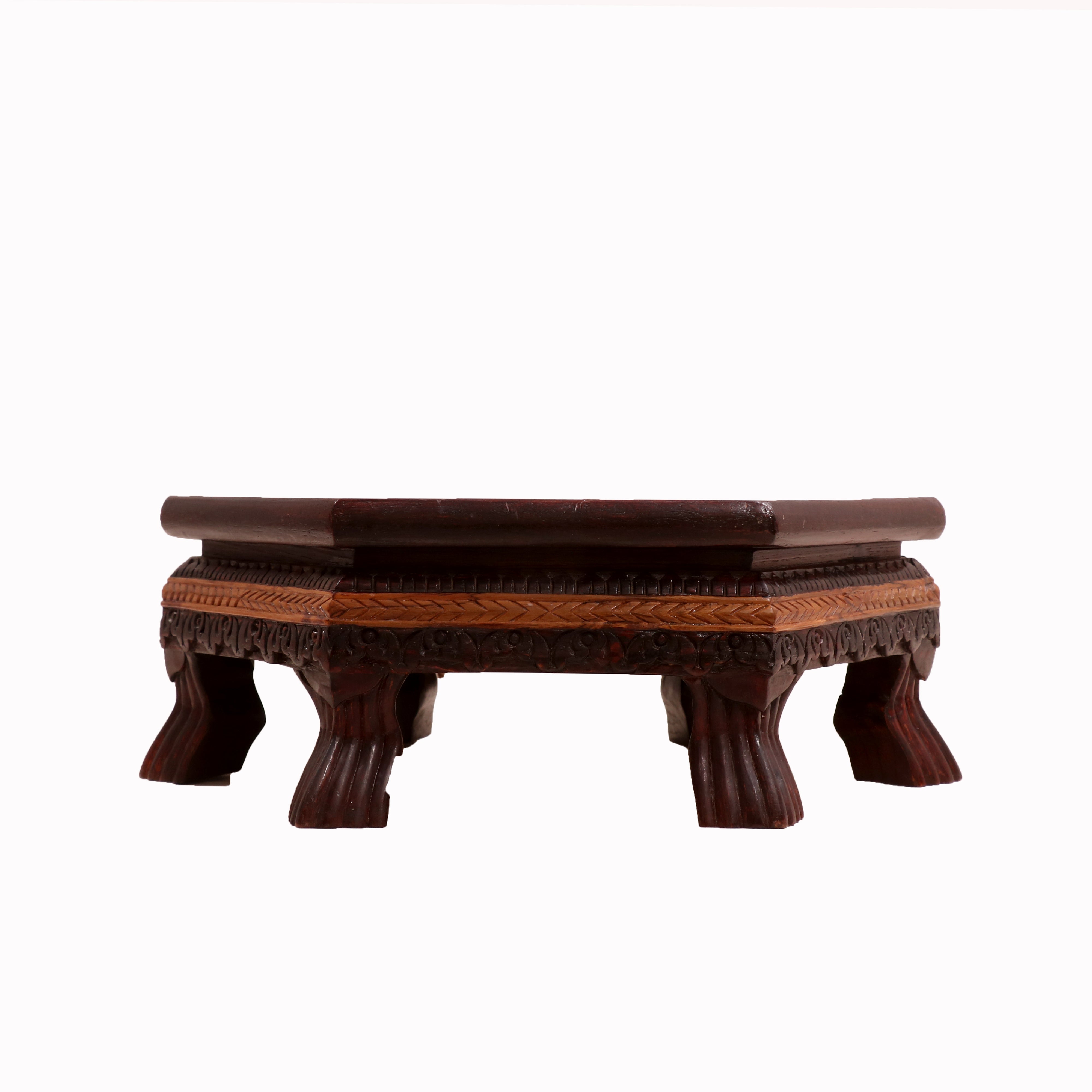 Meditative Payer dual Tone Hexagonal TEAK Wood Bajot Bajot