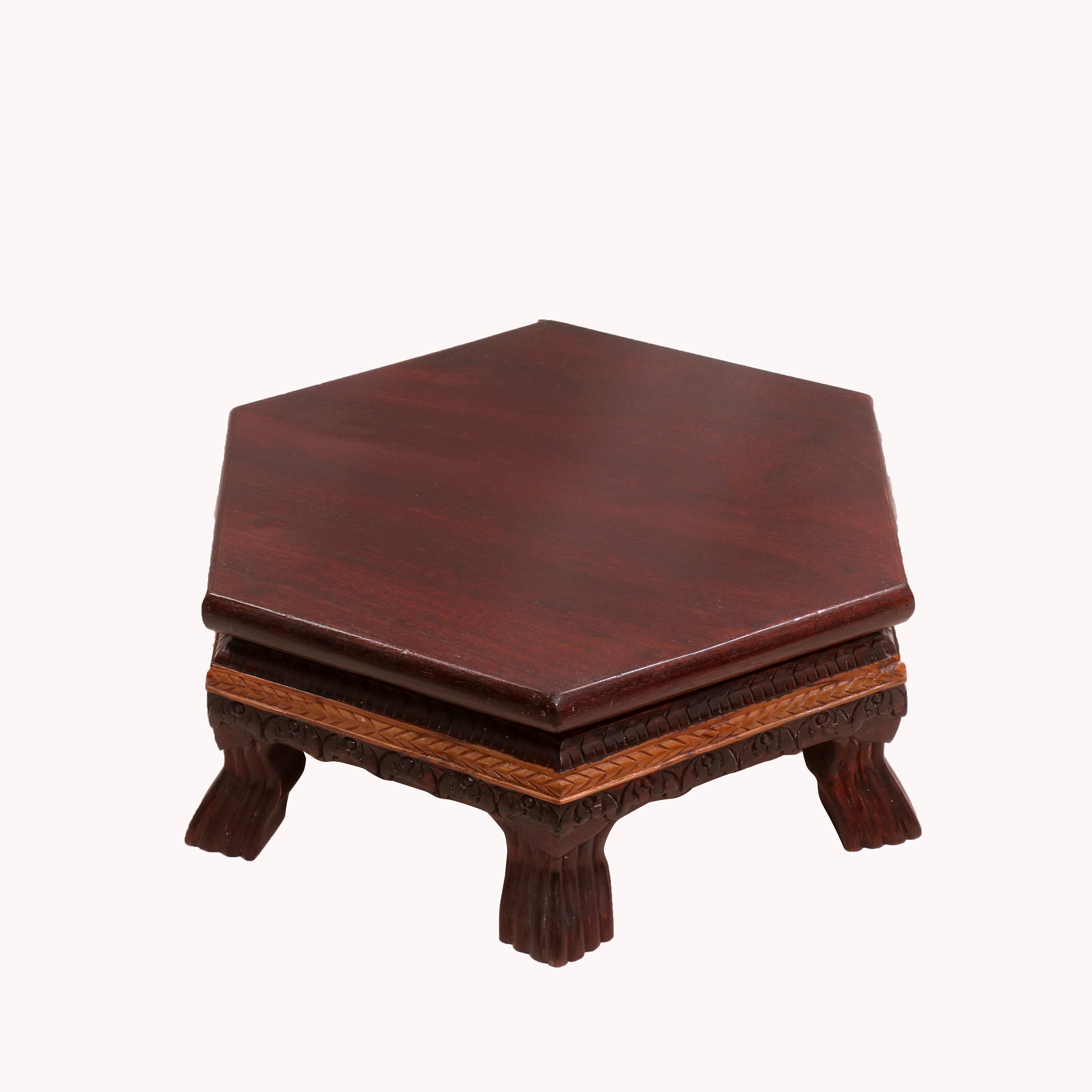 Meditative Payer dual Tone Hexagonal TEAK Wood Bajot Bajot