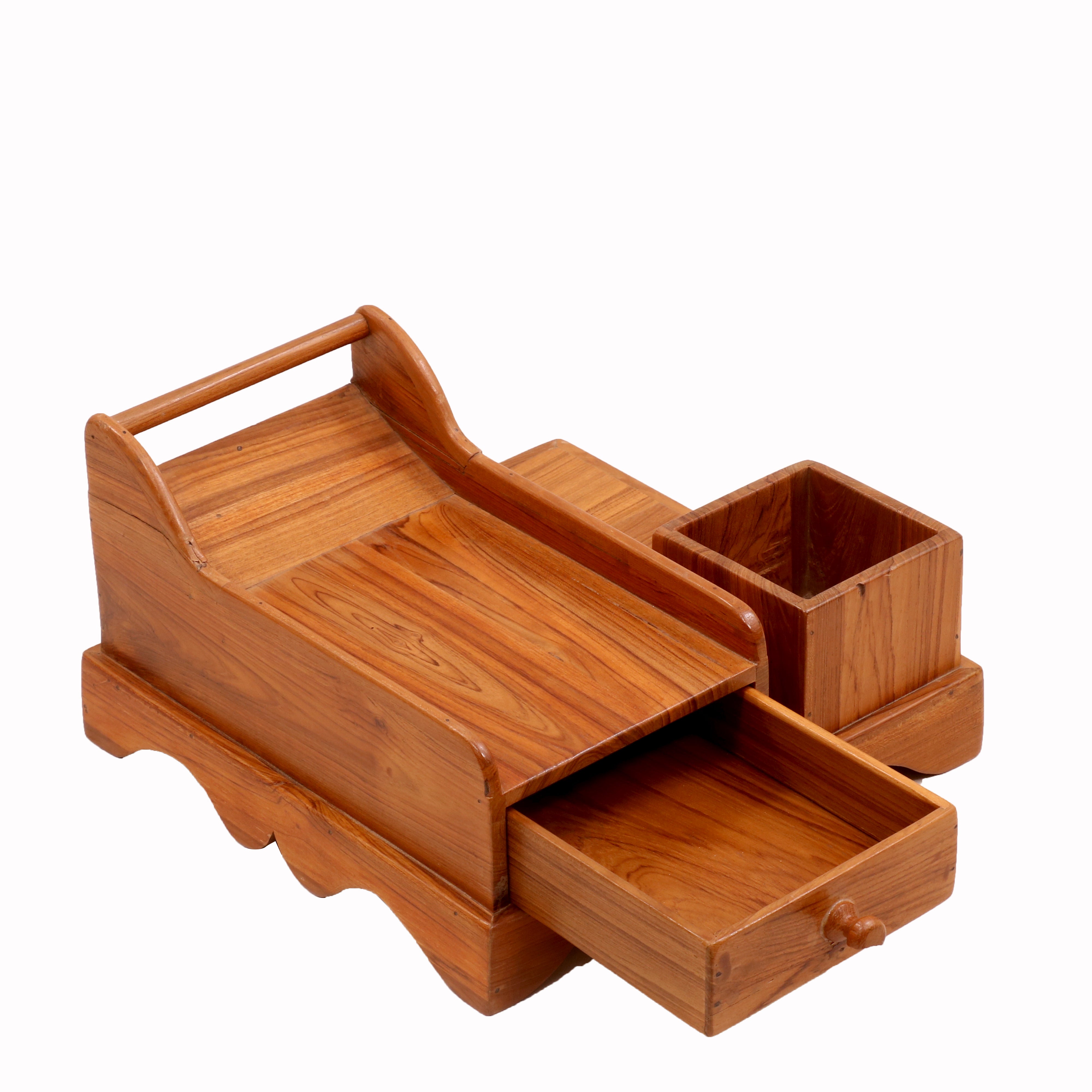 Classic Cultured Handmade Wooden Desk Organizer Desk Organizer