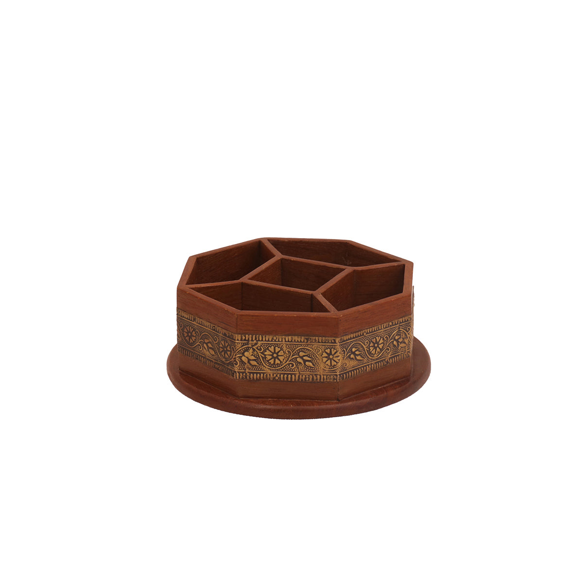 Wooden Diamond-Shaped Natural Tone Desk Organizer Desk Organizer