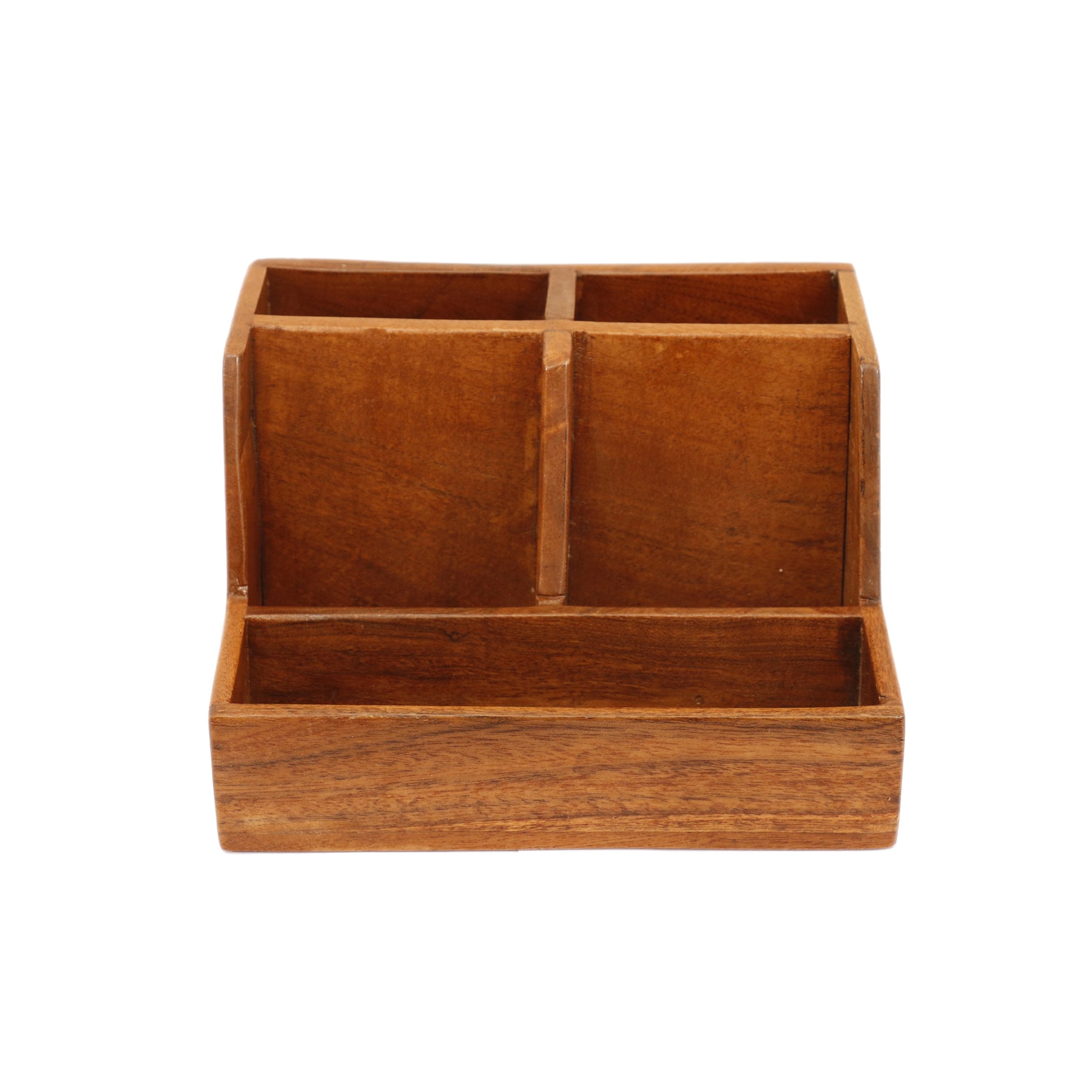 Classic Natural Tone Multiple Slot Handmade Desk Organizer Desk Organizer