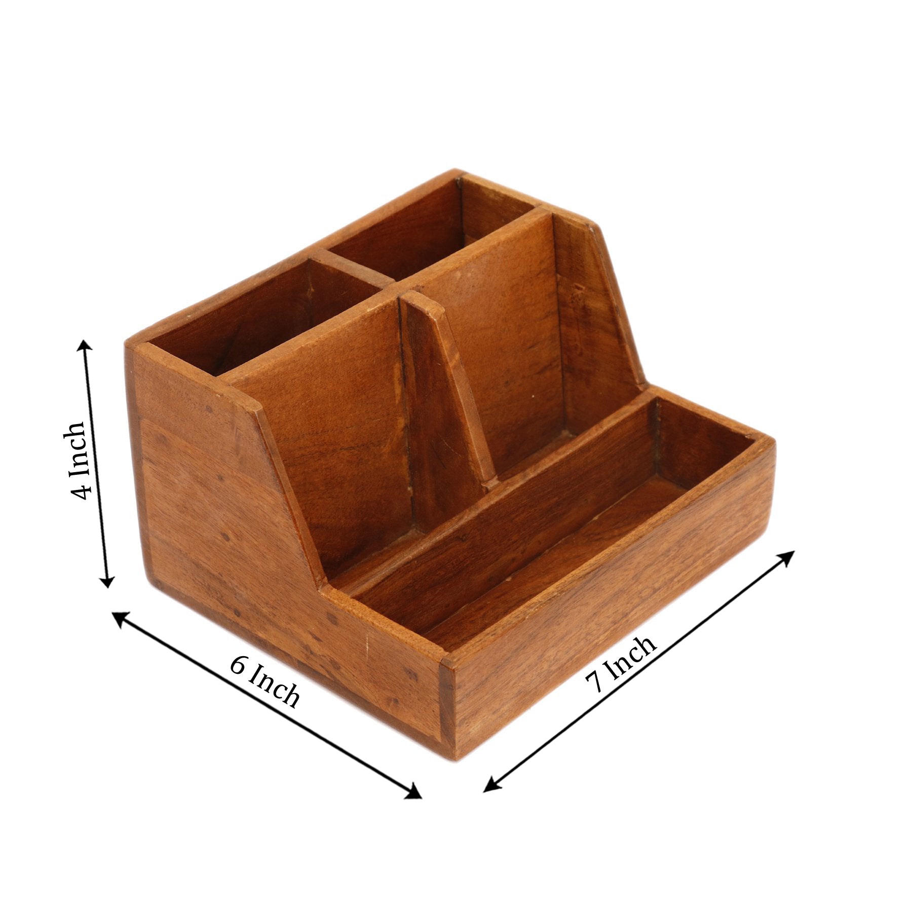 Classic Natural Tone Multiple Slot Handmade Desk Organizer Desk Organizer