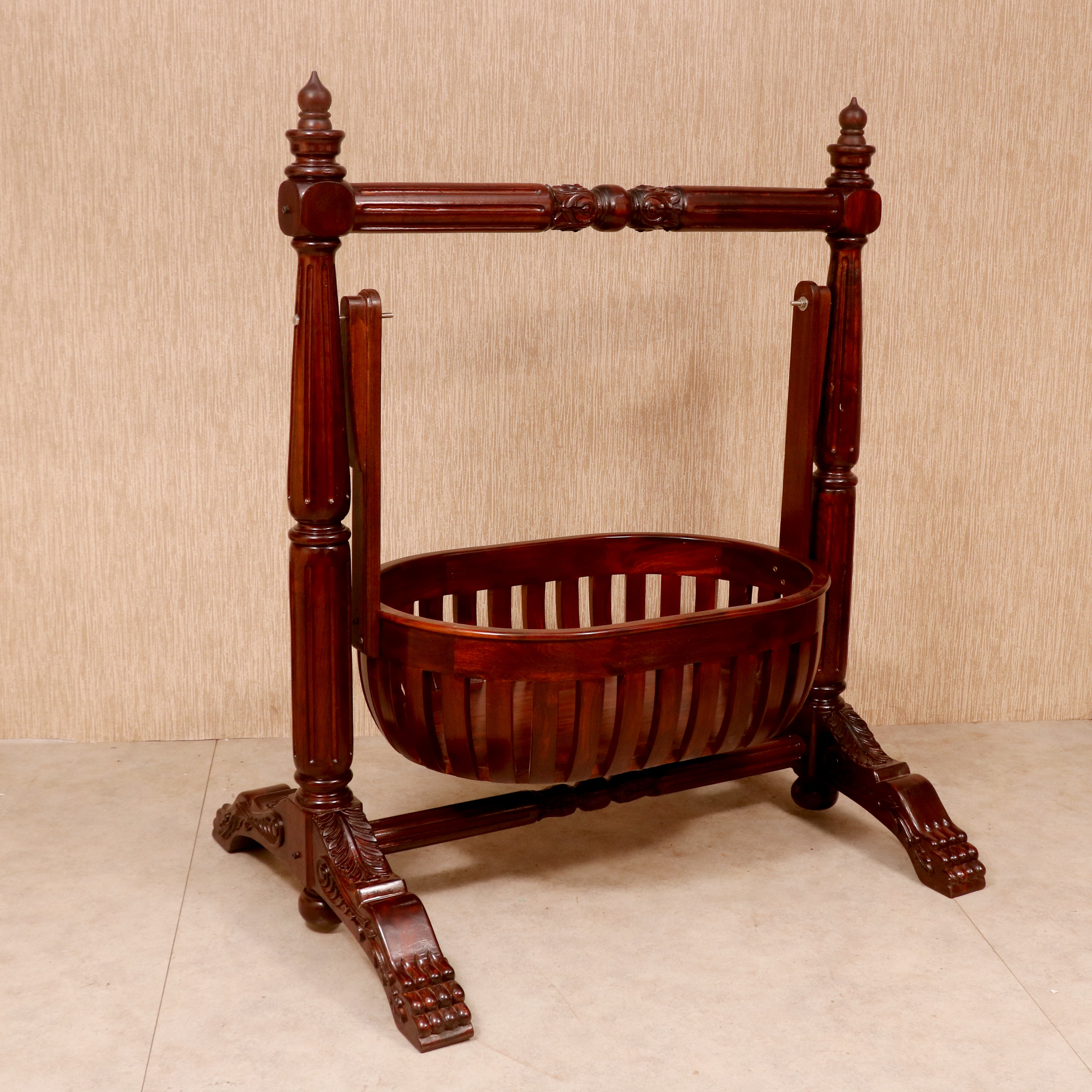 Victorian Classic Style Wooden Handmade Crib Cradle Cradle