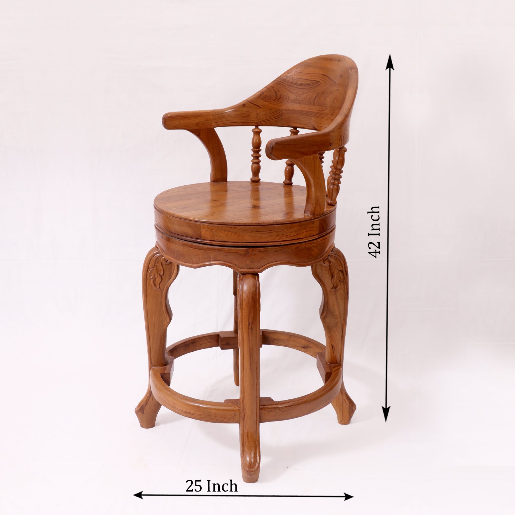 Rounding Design Royal Long Handmade Wooden Bar Chair Bar Stool