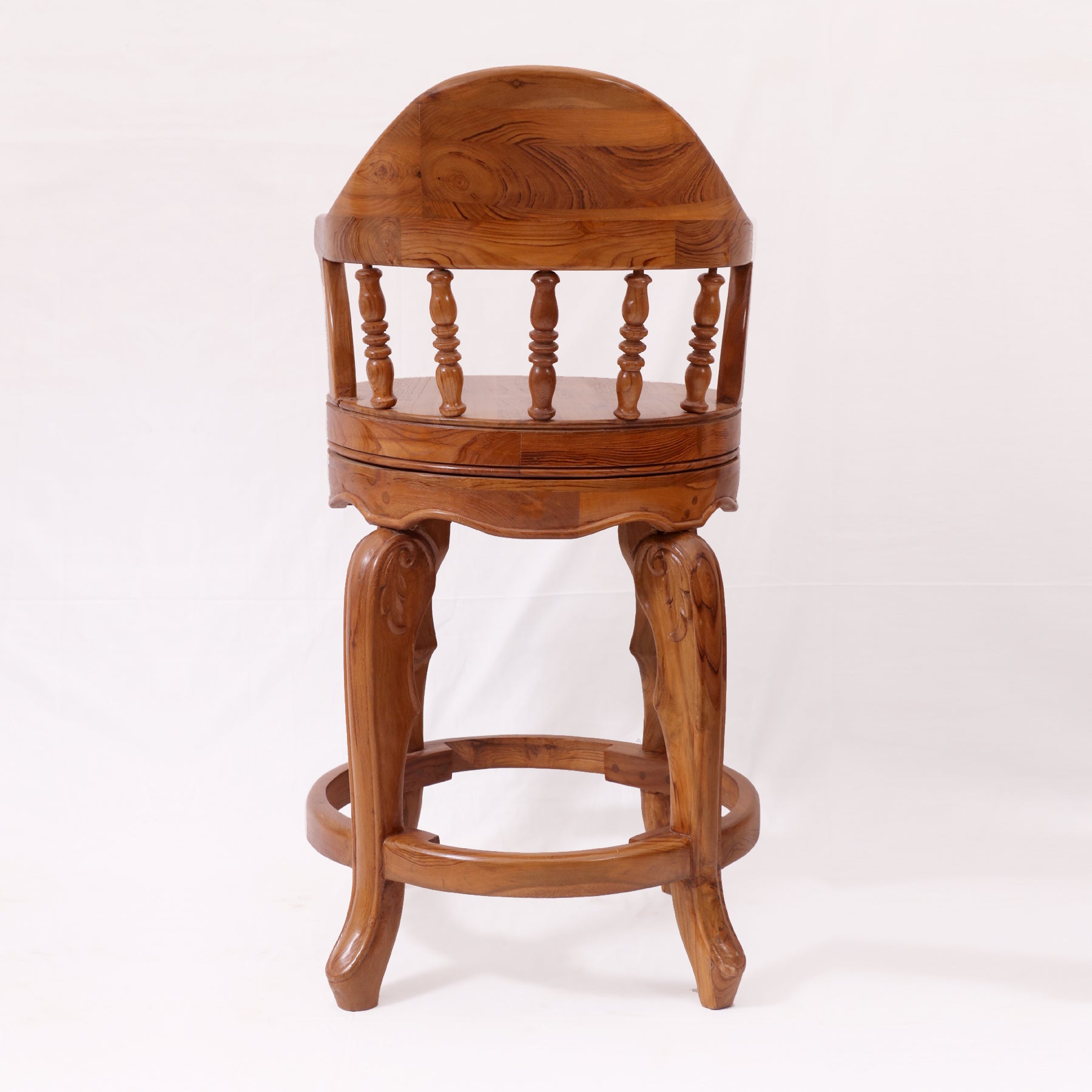 Rounding Design Royal Long Handmade Wooden Bar Chair Bar Stool
