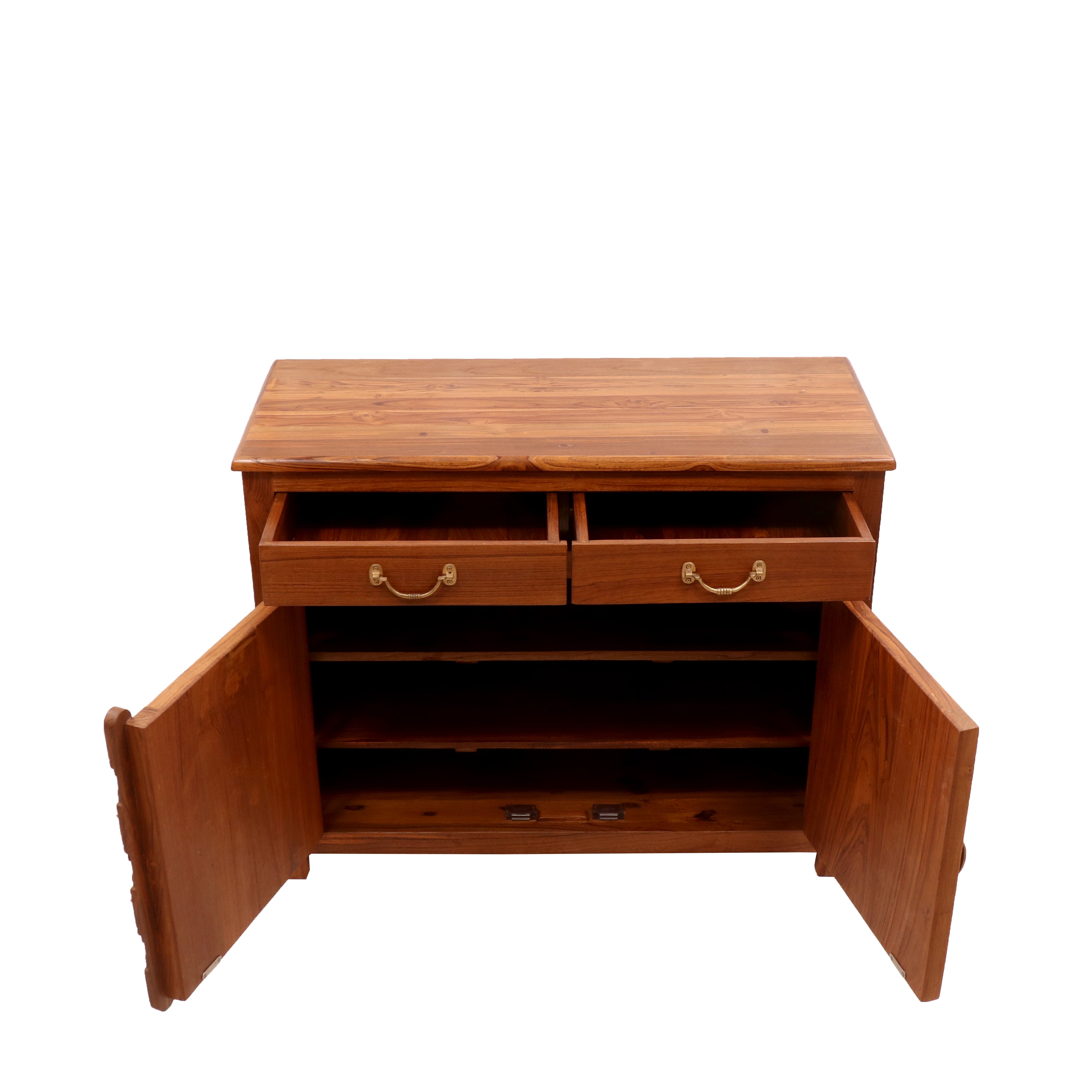 Brass work Carved Cupboard (37 x 16 x 30 Inch) Cupboard