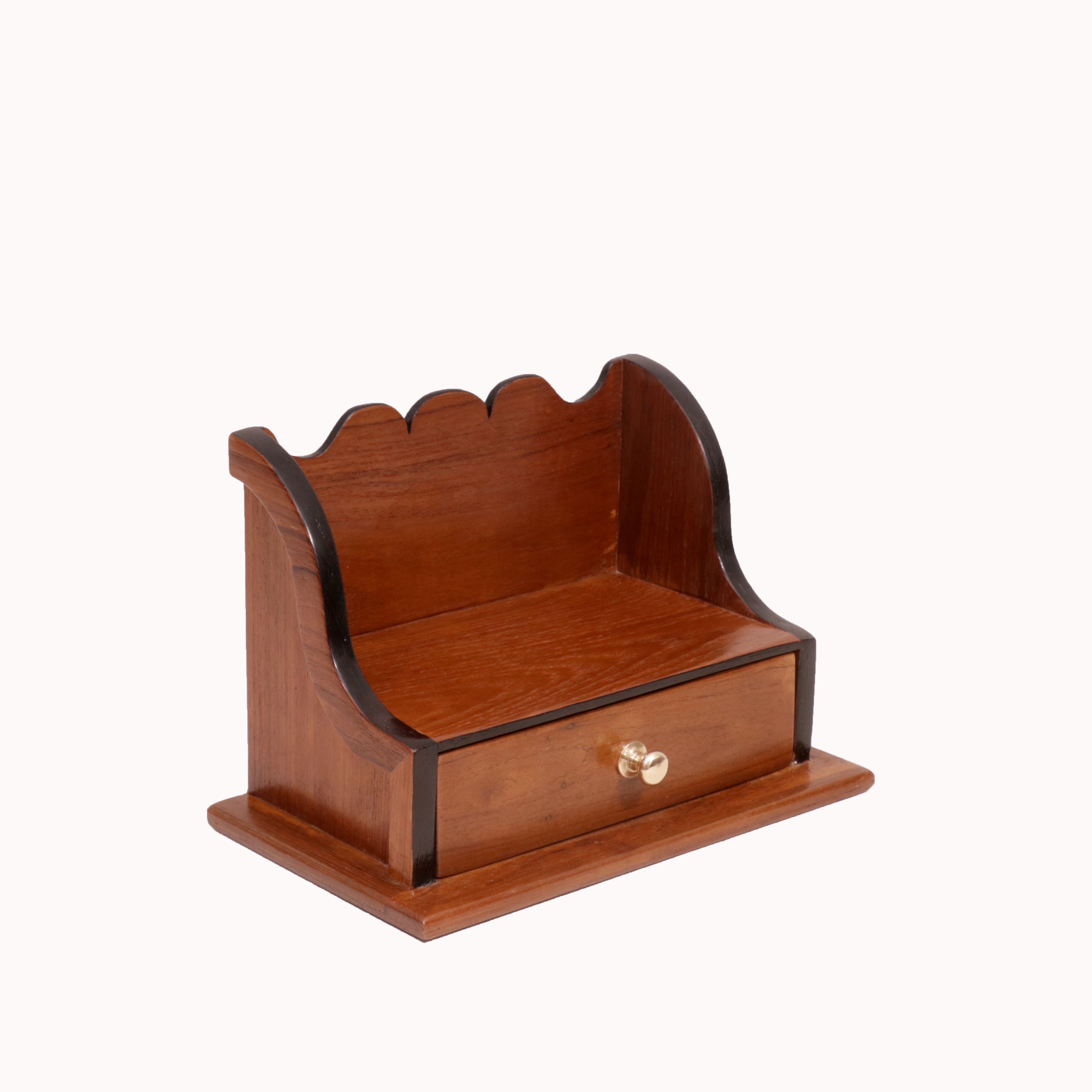 Multipurpose Wooden Wall Hanging with 1 Drawer Wall Rack