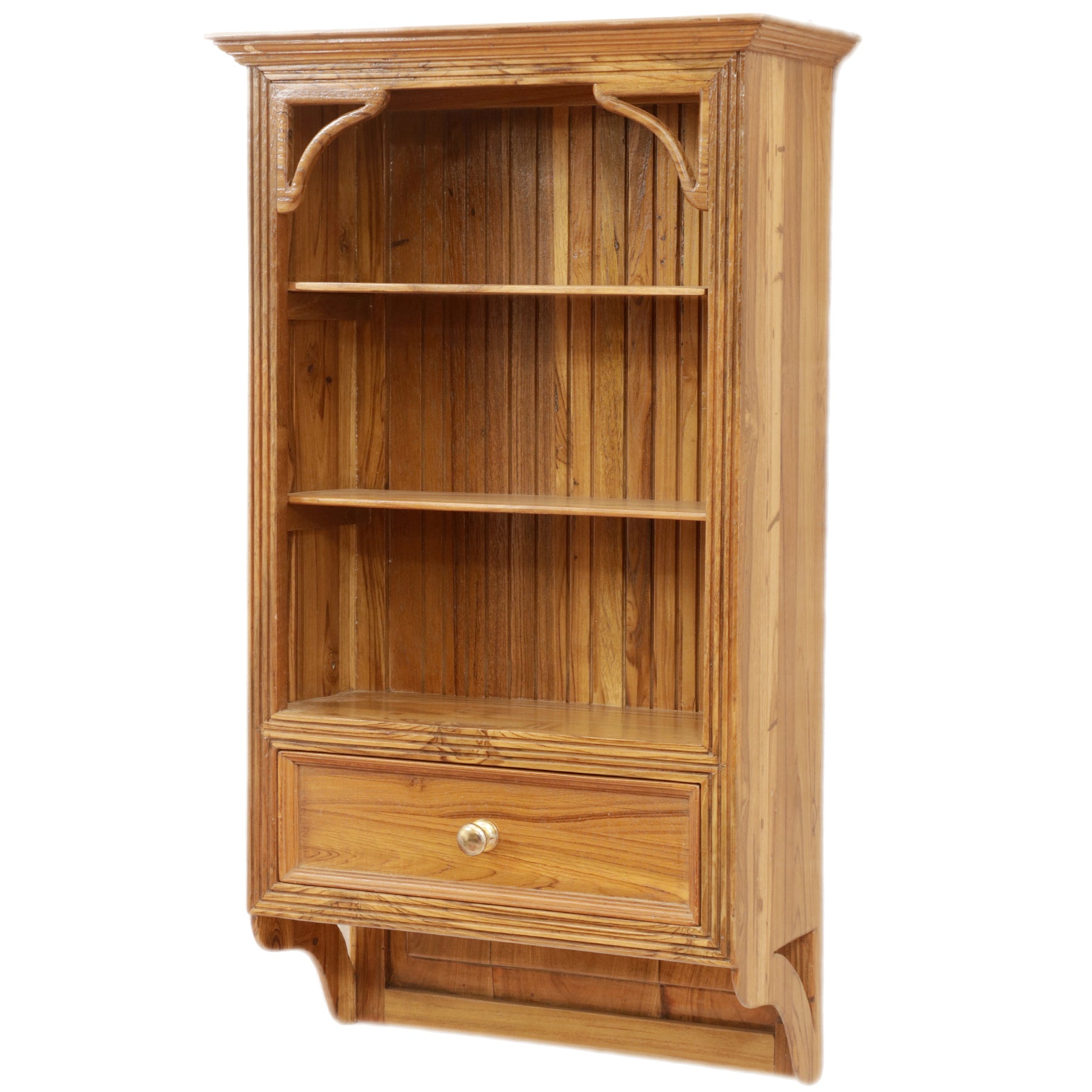 Hanging Cabinet with 3 Open Shelves Single Drawer Wall Rack