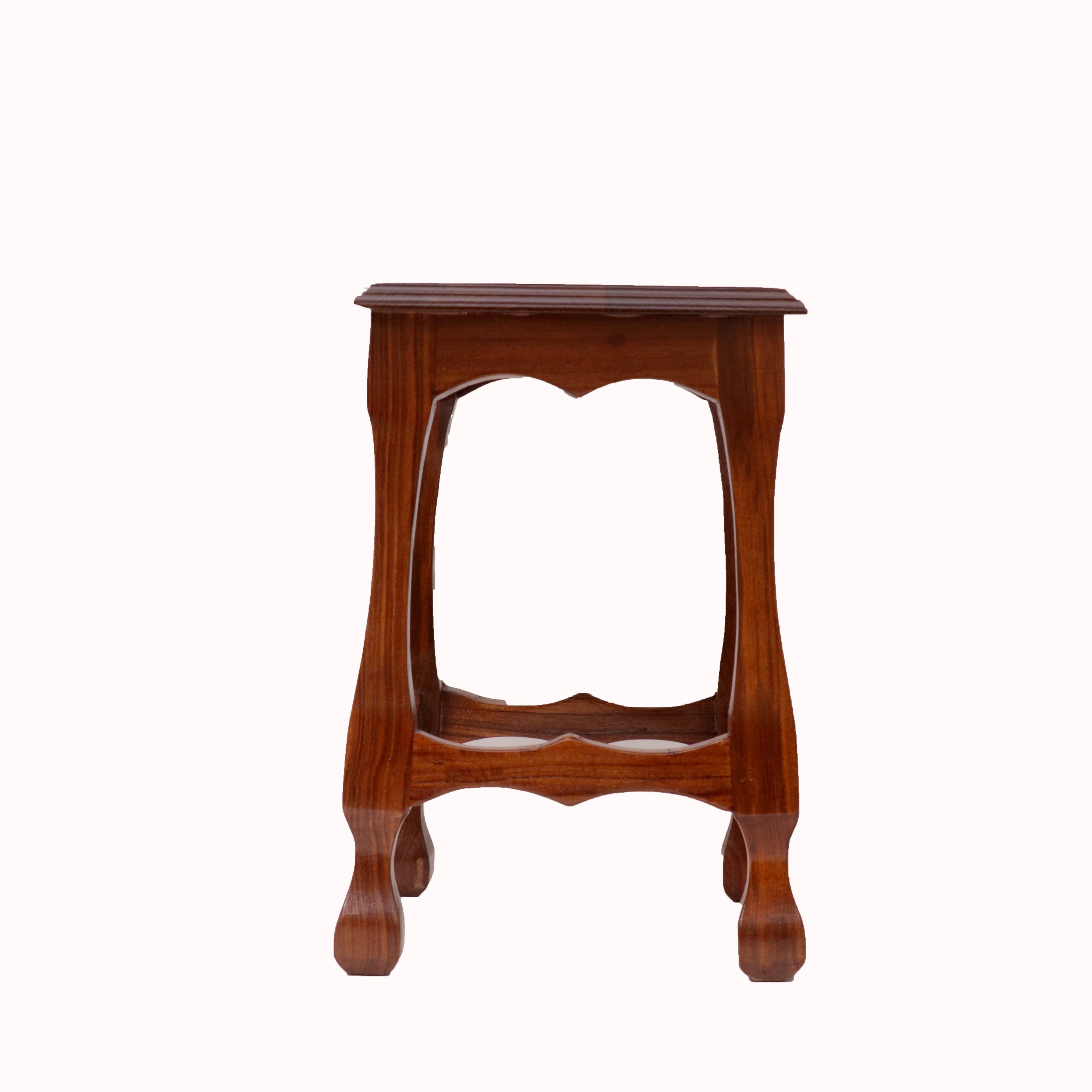 Classic Carved Teak Stool Stool
