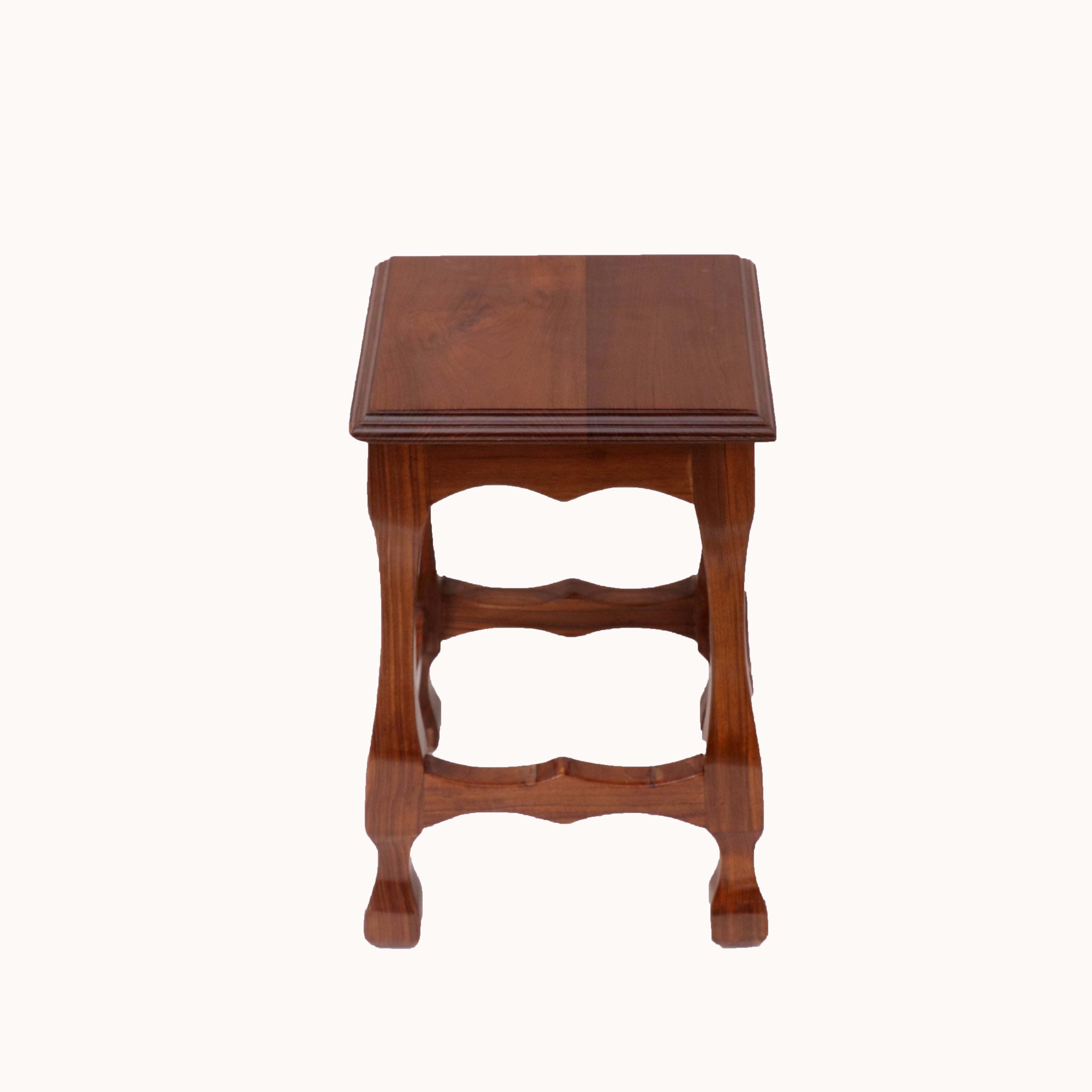 Classic Carved Teak Stool Stool