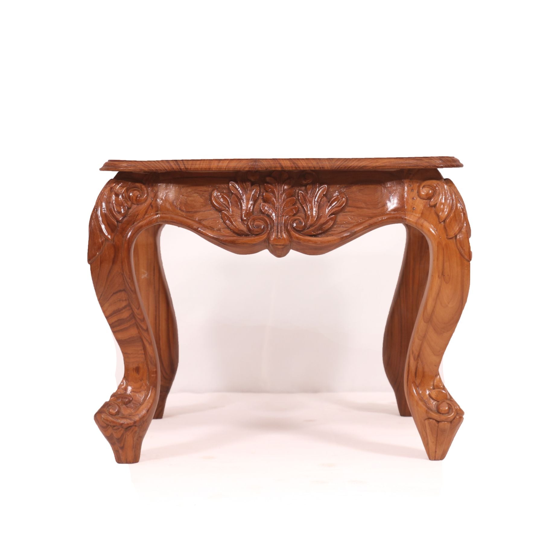 Compact Carving Teak Wooden Handmade Coffee Table (Small) Coffee Table