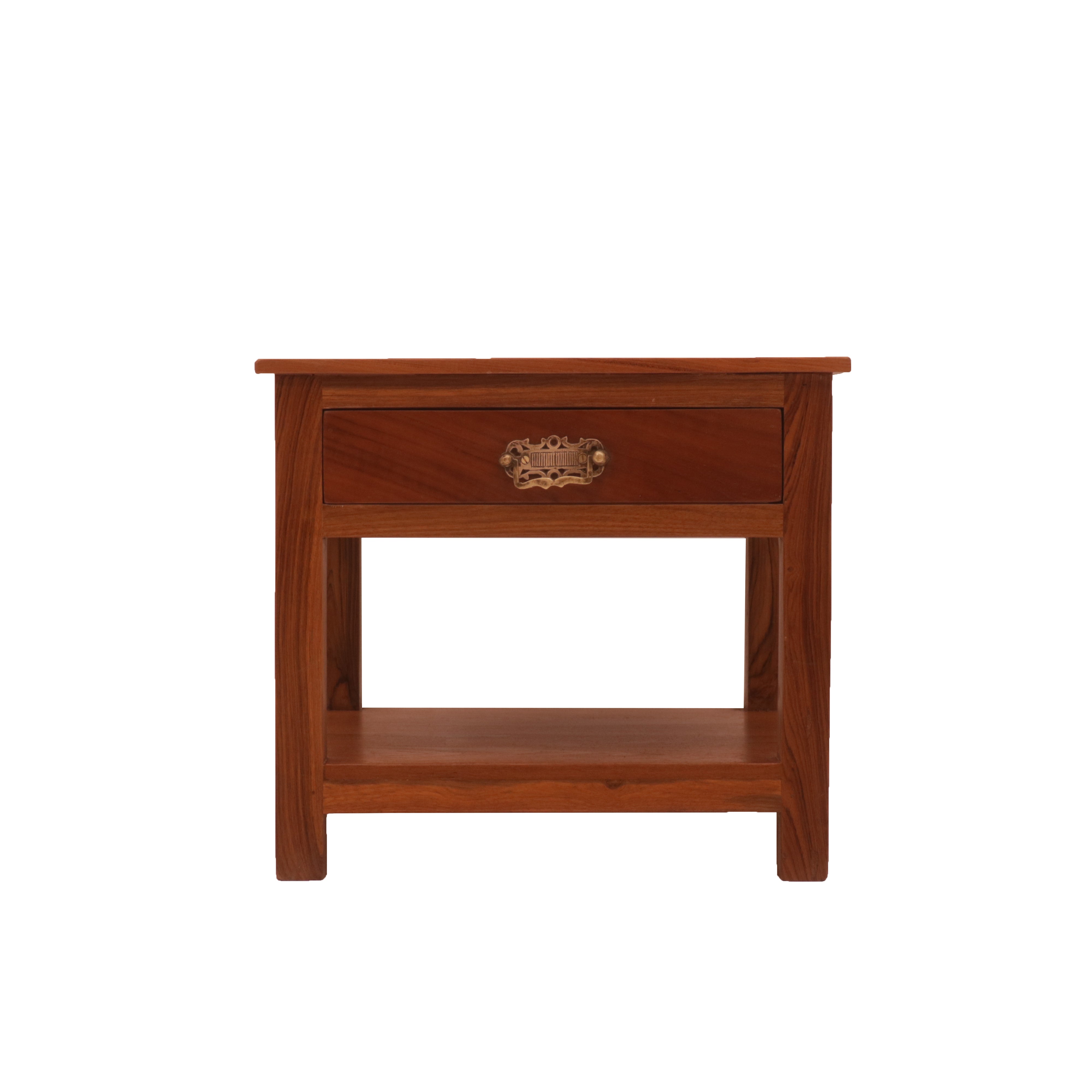 Honey Finish Teak Wood End Table End Table
