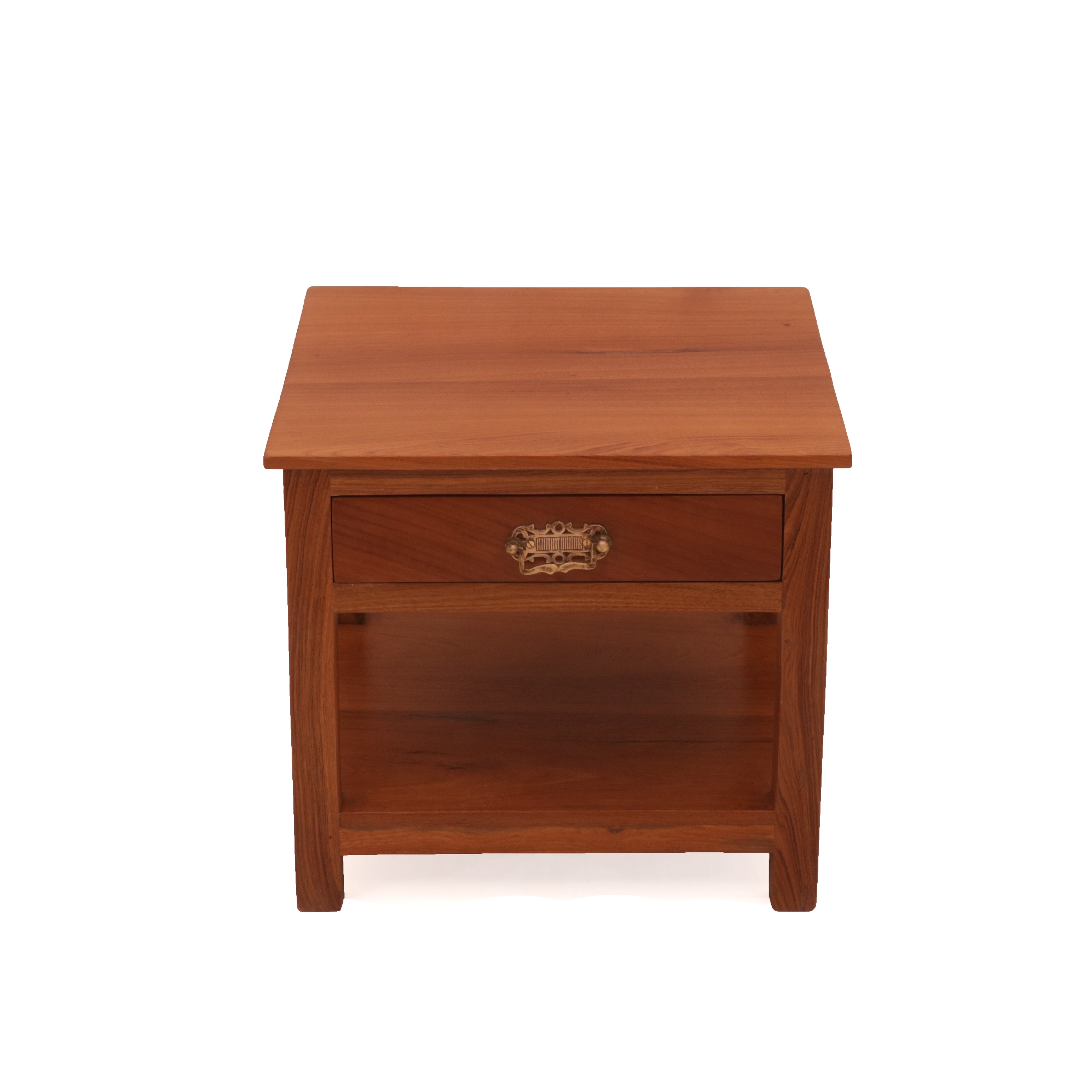 Honey Finish Teak Wood End Table End Table