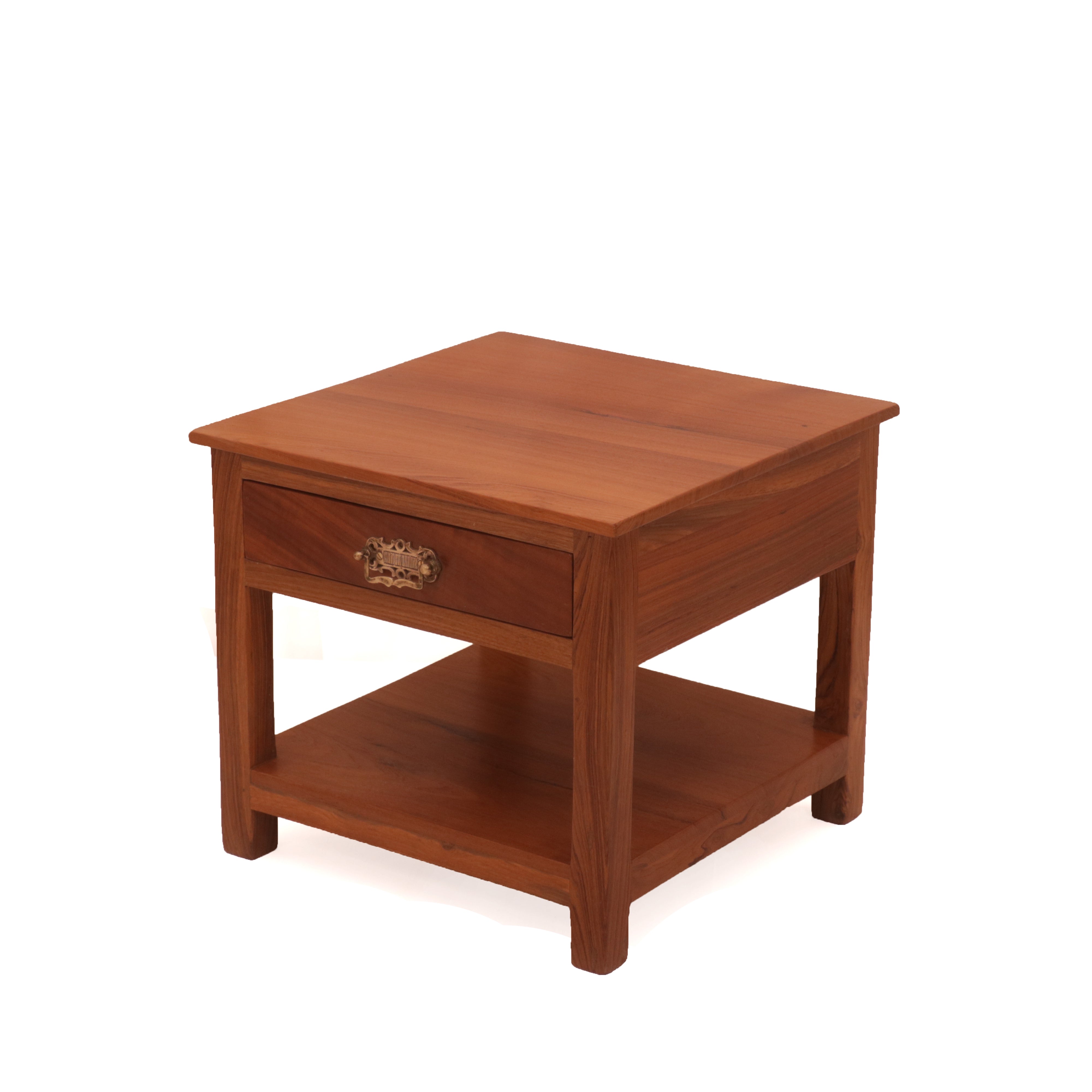 Honey Finish Teak Wood End Table End Table