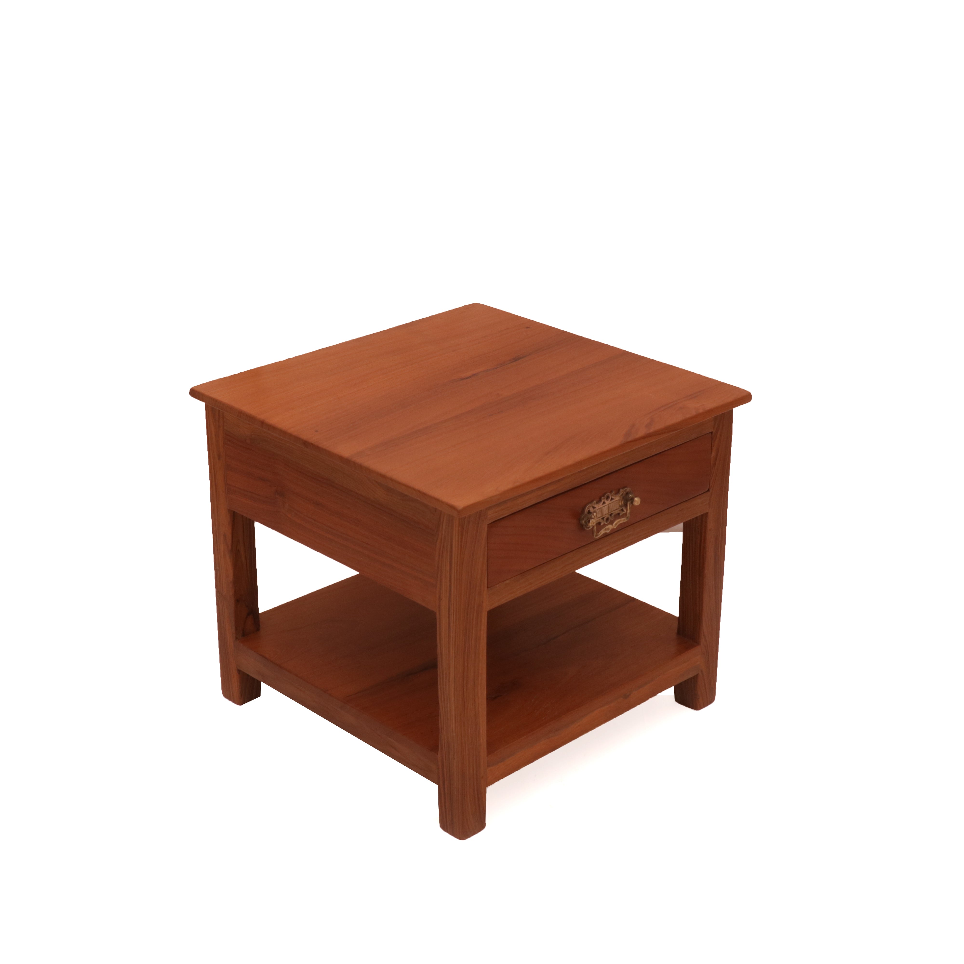 Honey Finish Teak Wood End Table End Table