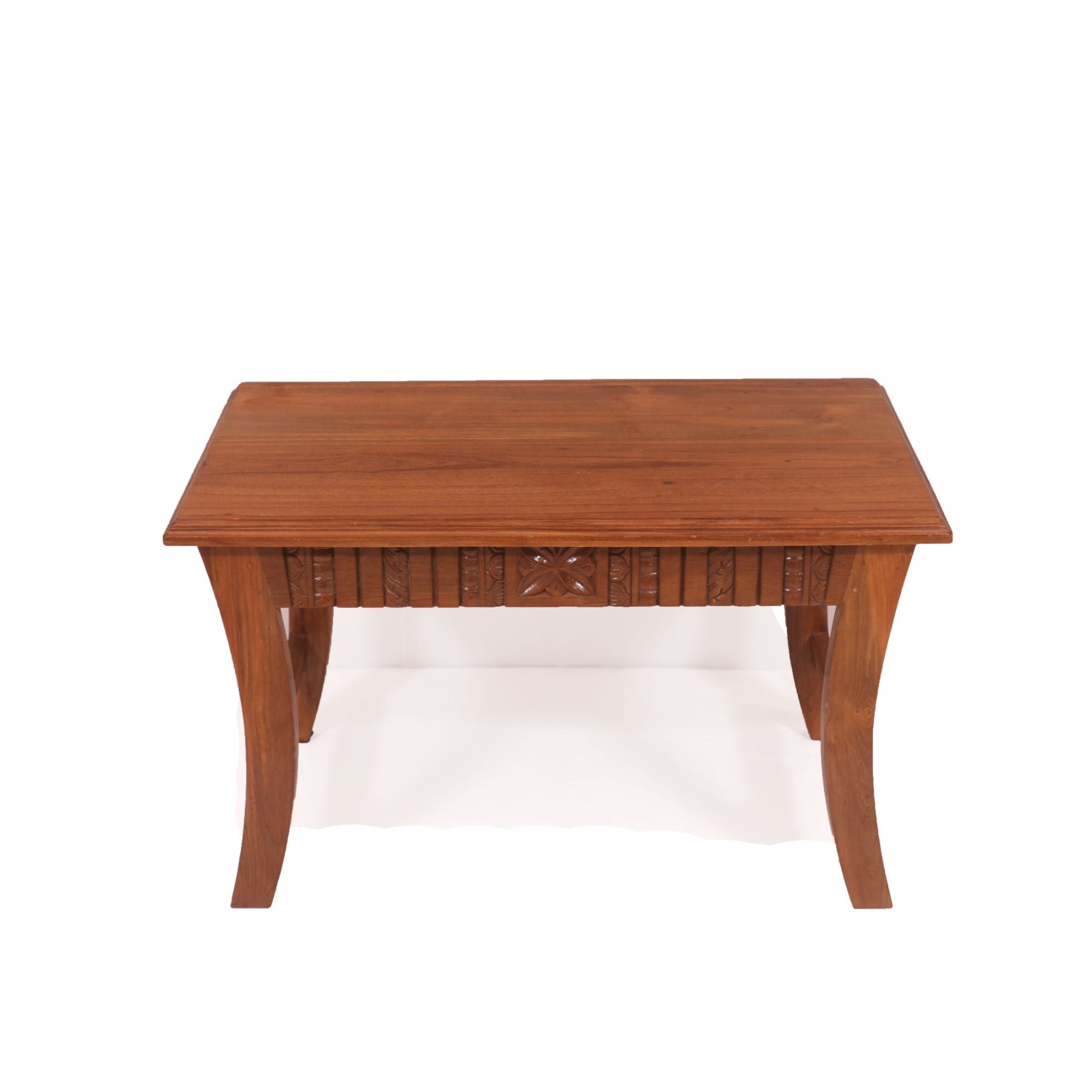 Curved Legs Strip Border Wooden Handmade Coffee Table Coffee Table