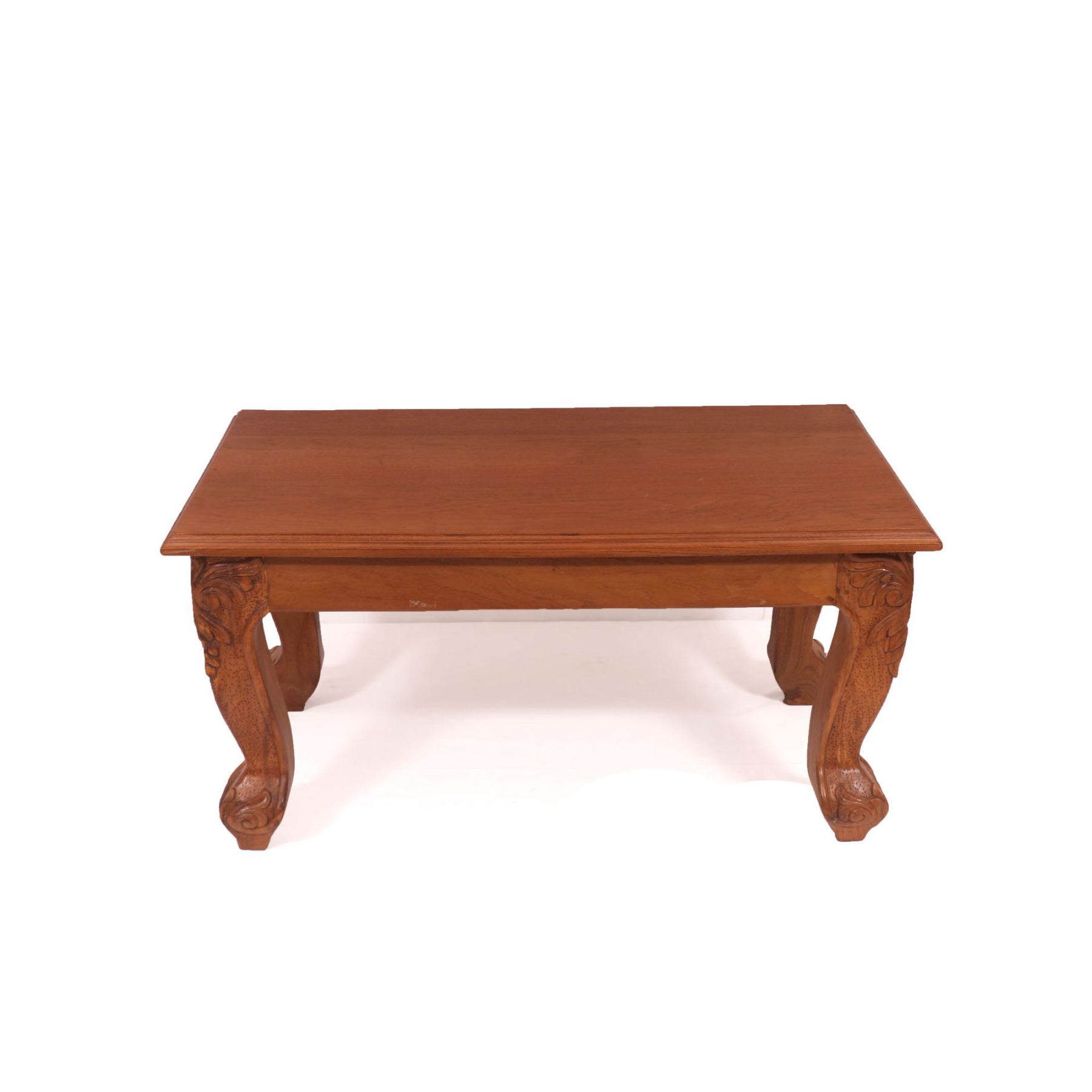 Carved Leaf Wooden Handmade Classic Coffee Table Coffee Table