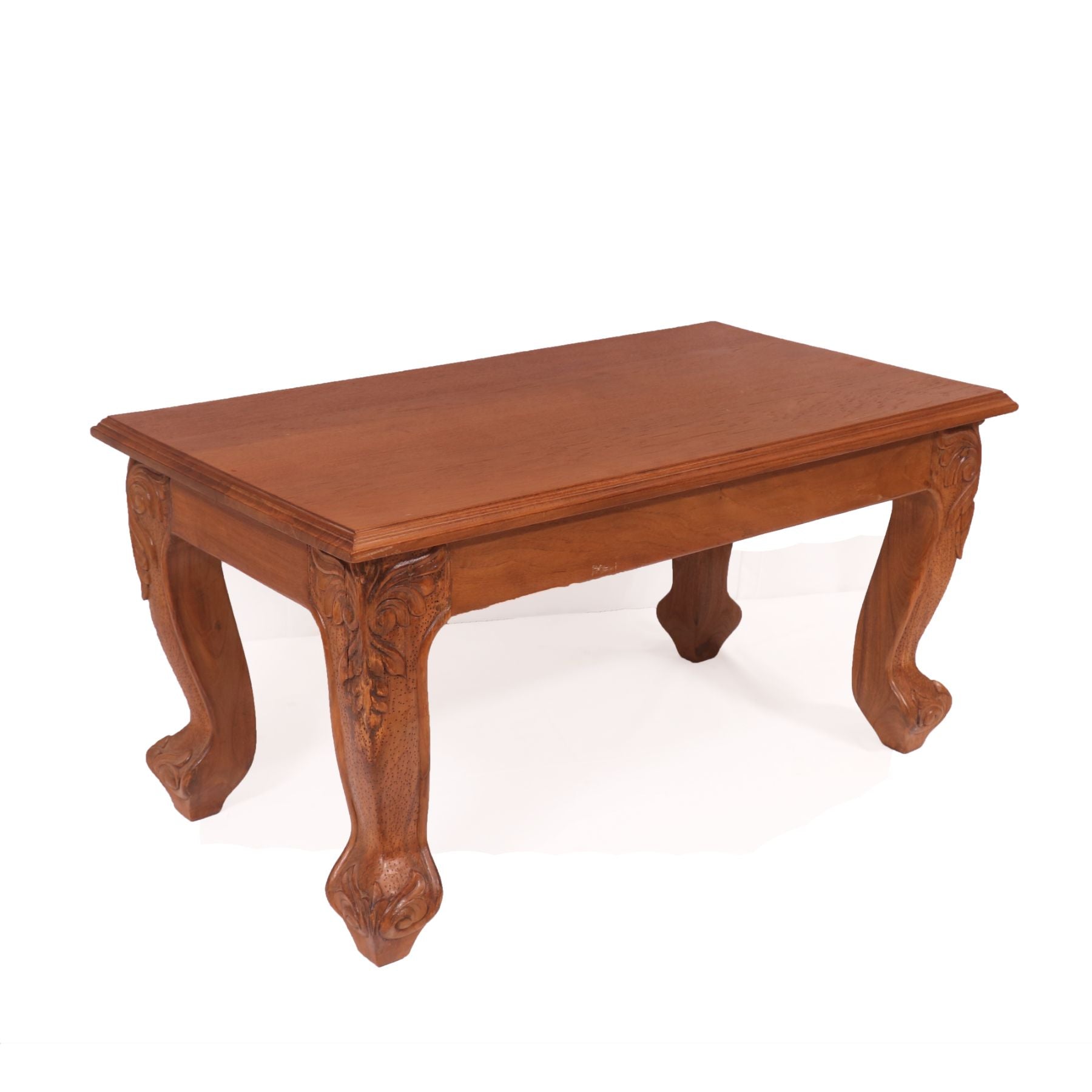 Carved Leaf Wooden Handmade Classic Coffee Table Coffee Table