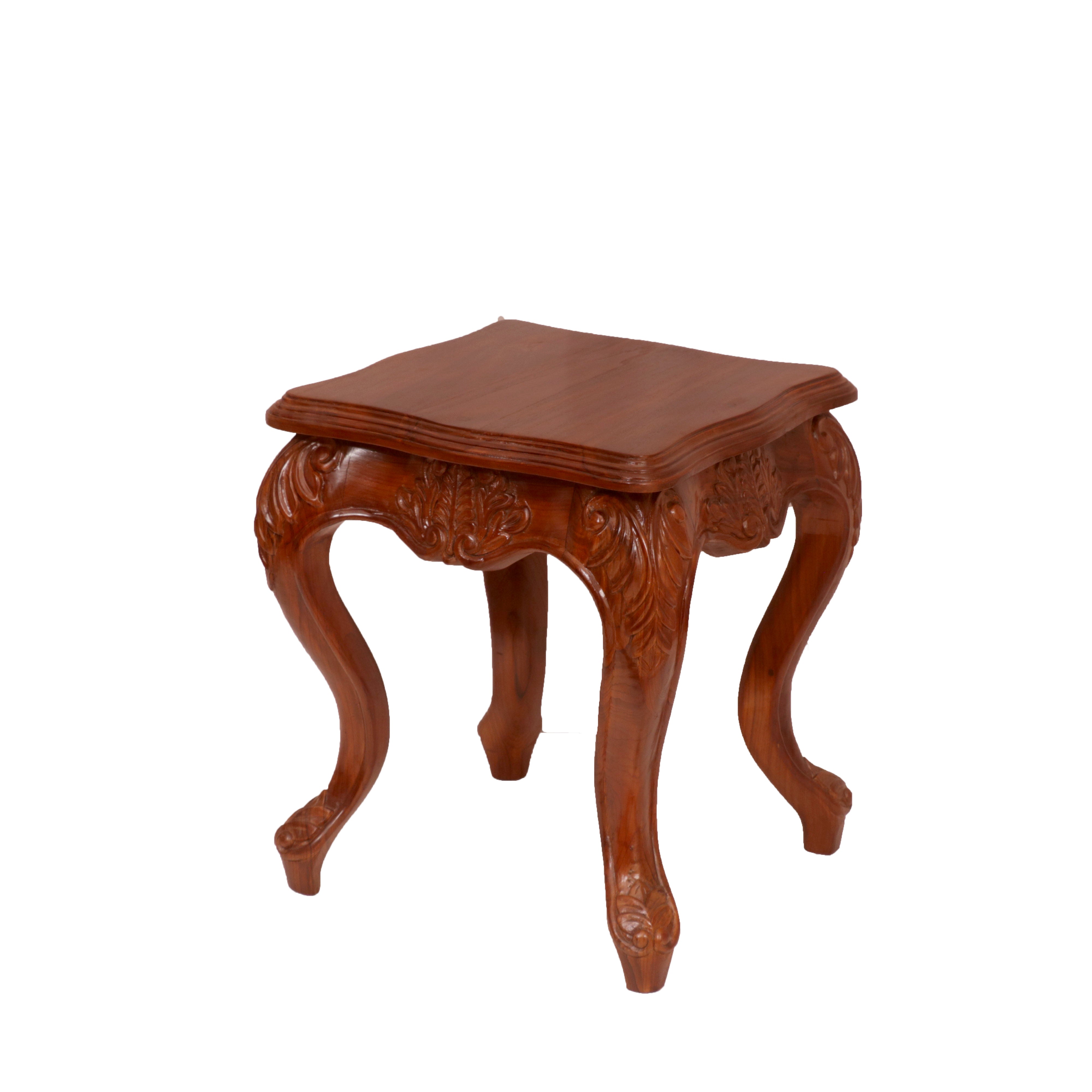 Square Carved End Table End Table
