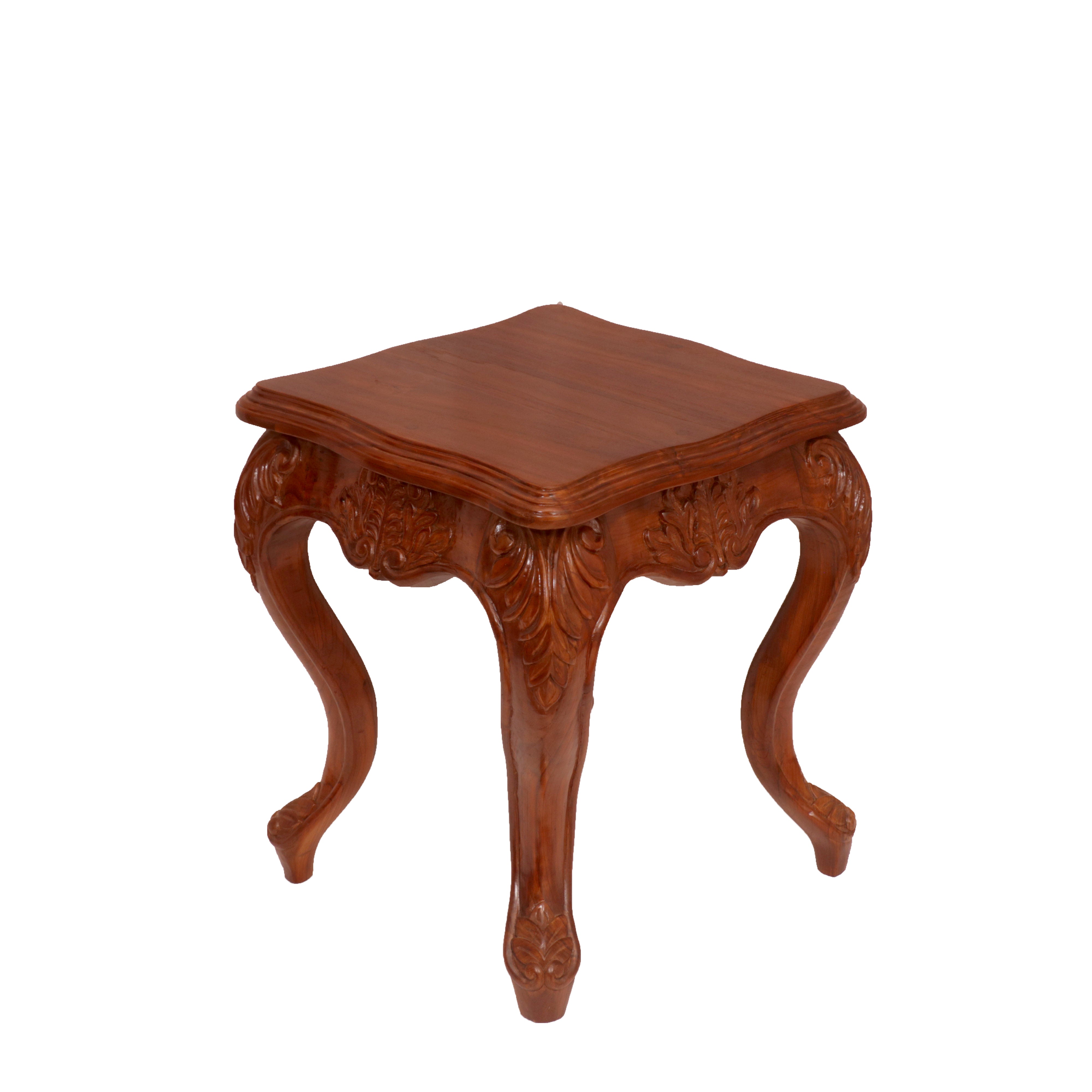 Square Carved End Table End Table