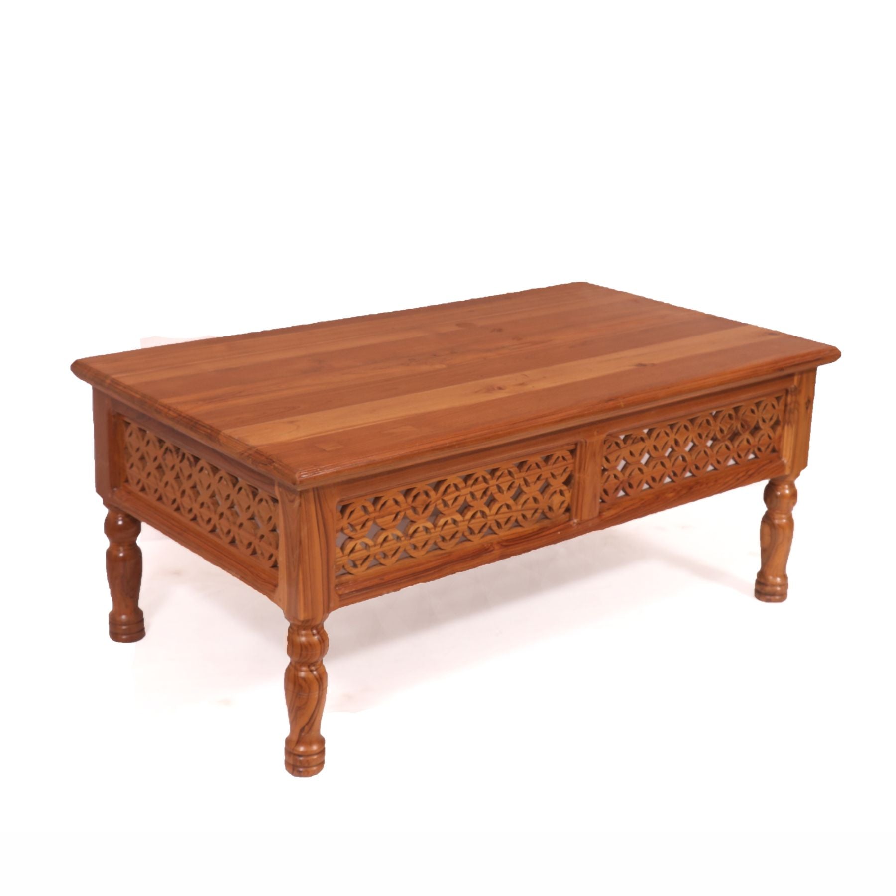Charming Carved Border Handmade Wooden Coffee Table Coffee Table