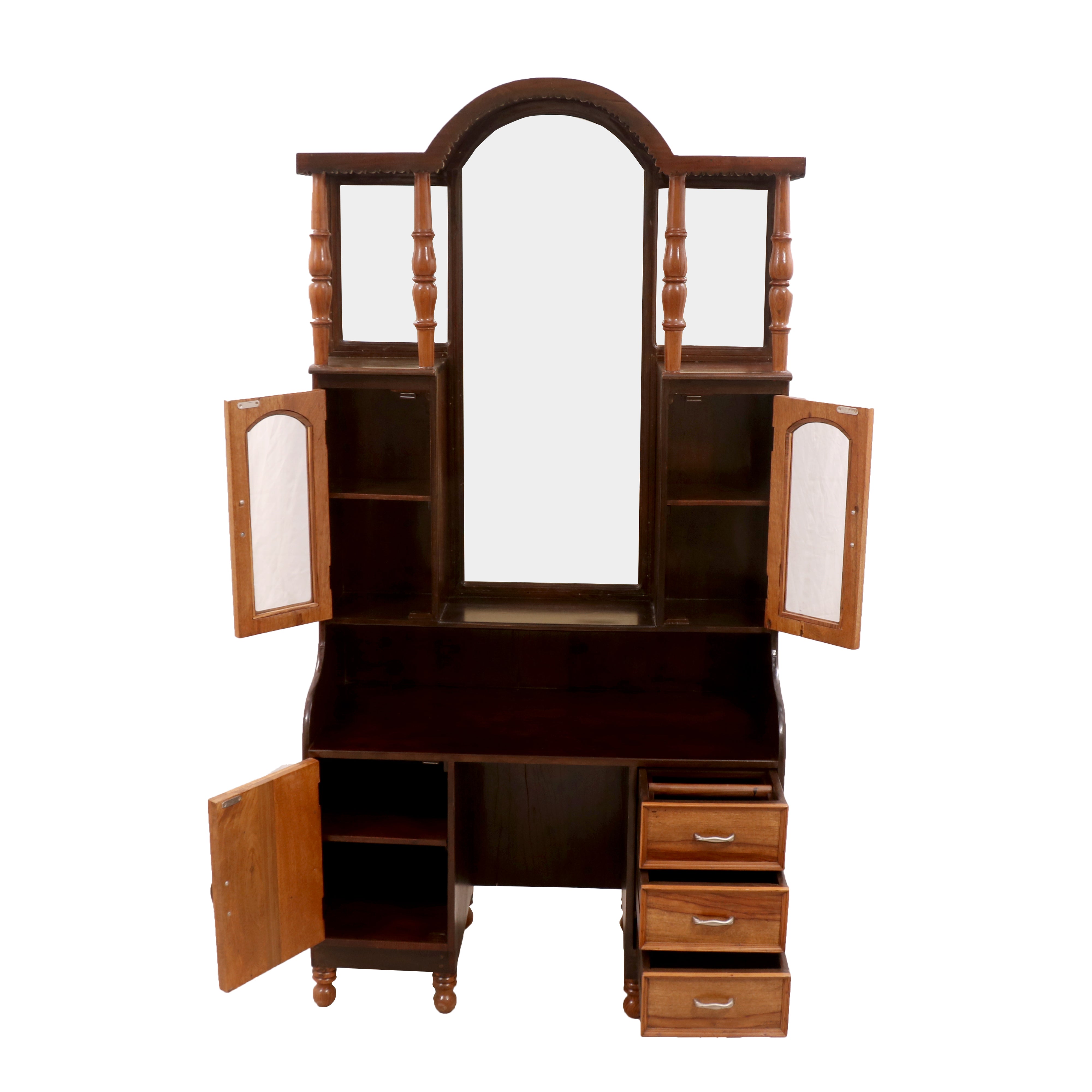 Dual Tone Teak Finish Dresser Dressing Table