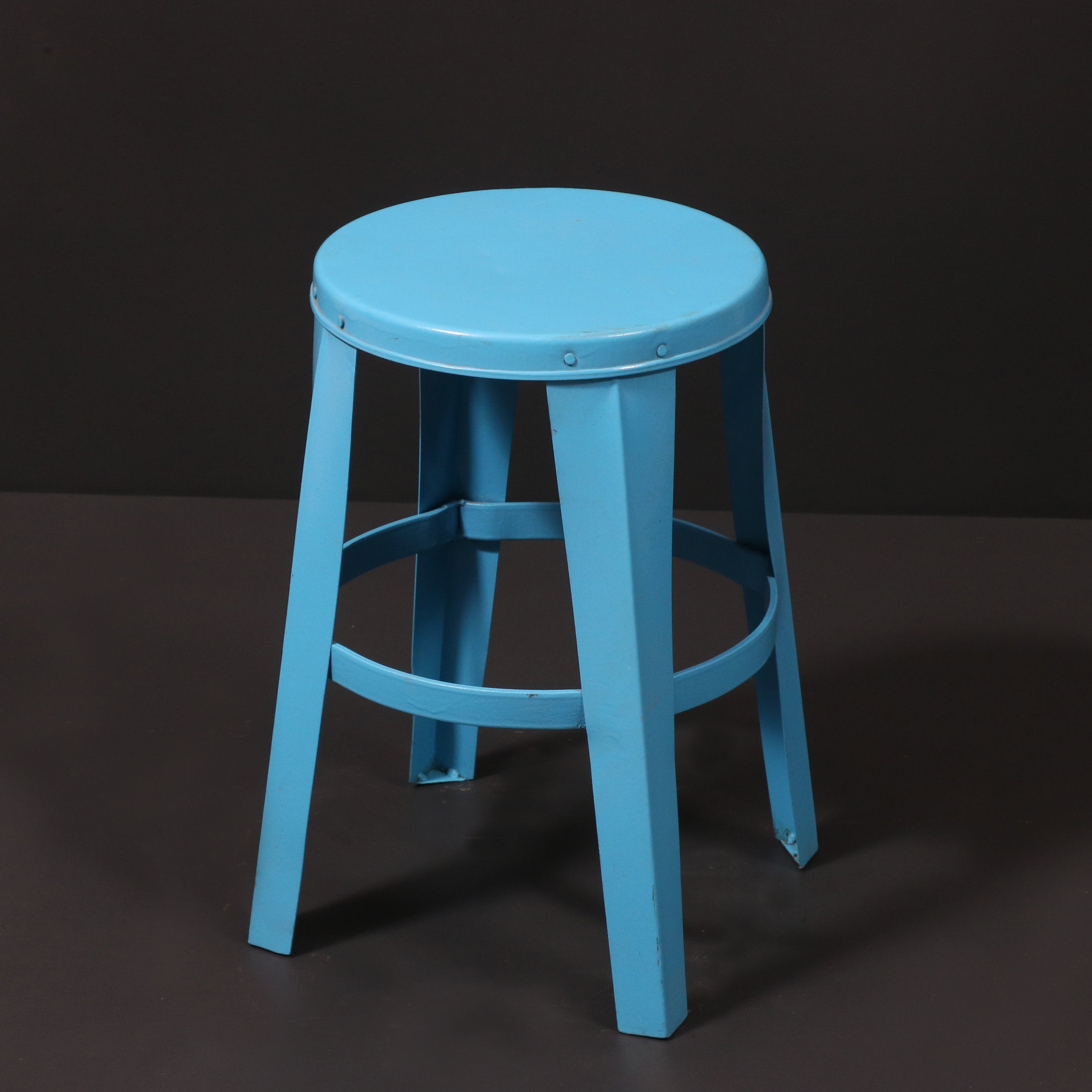 Blue Tin Stool Stool