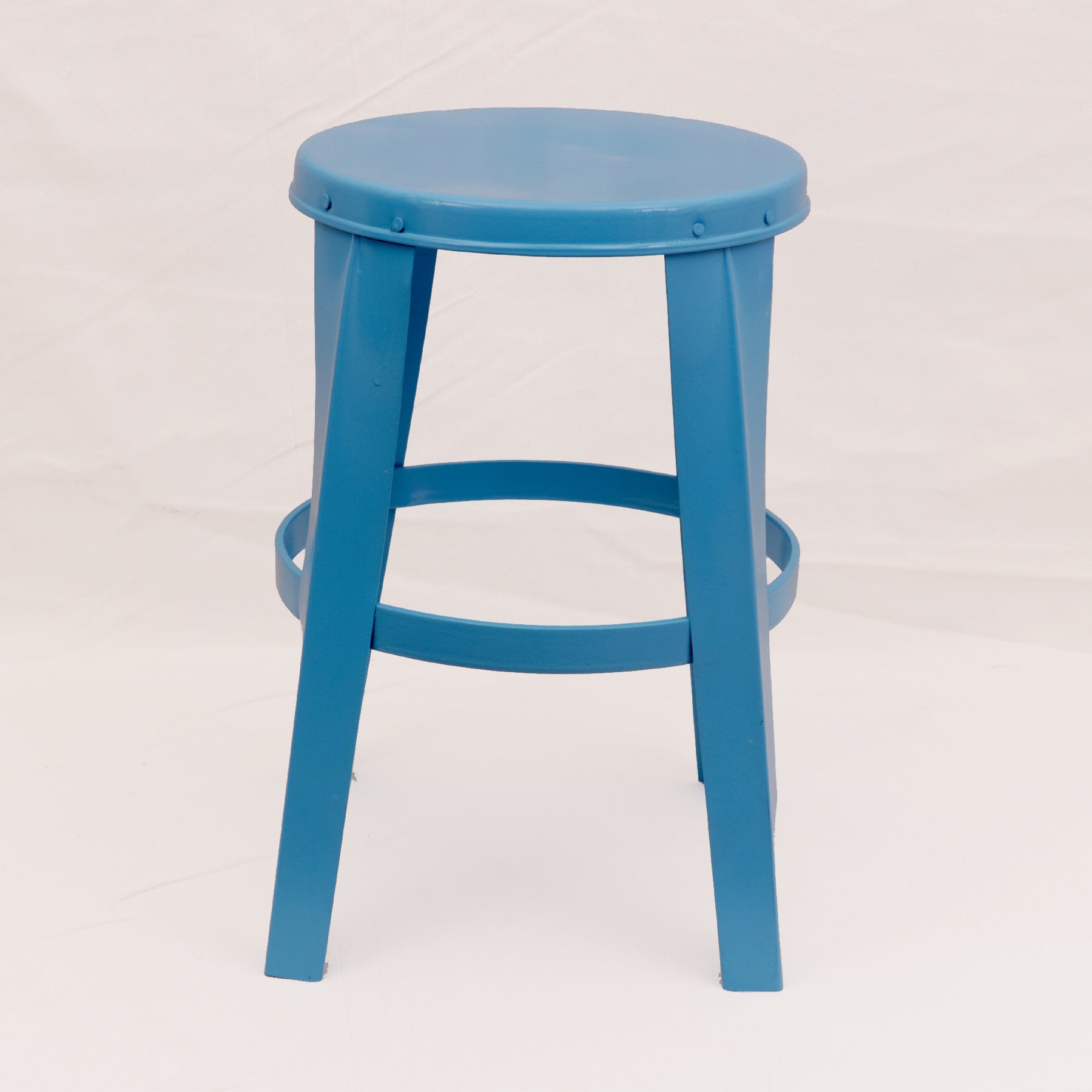Blue Tin Stool Stool