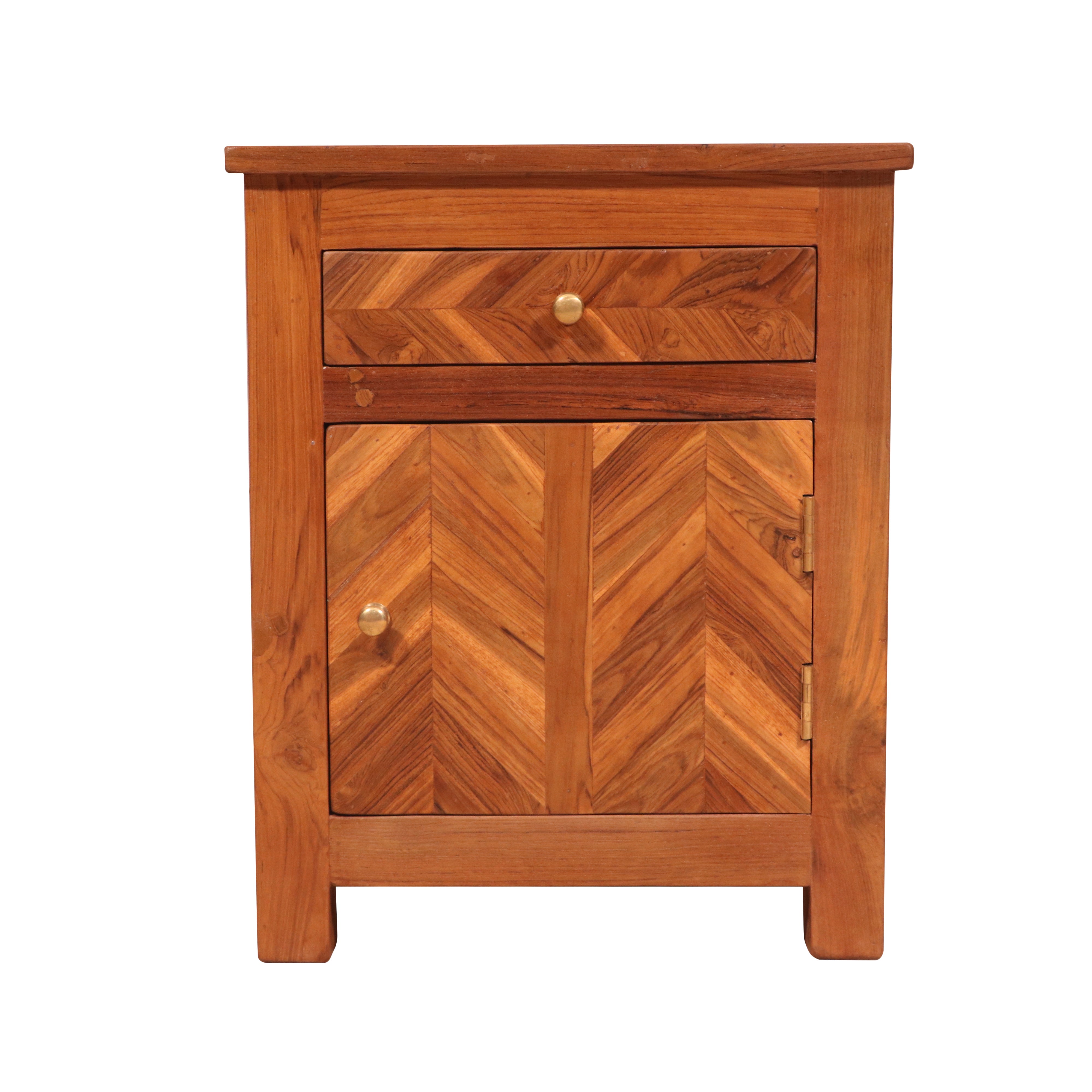 Traditional teak reverse upward bedside Bedside