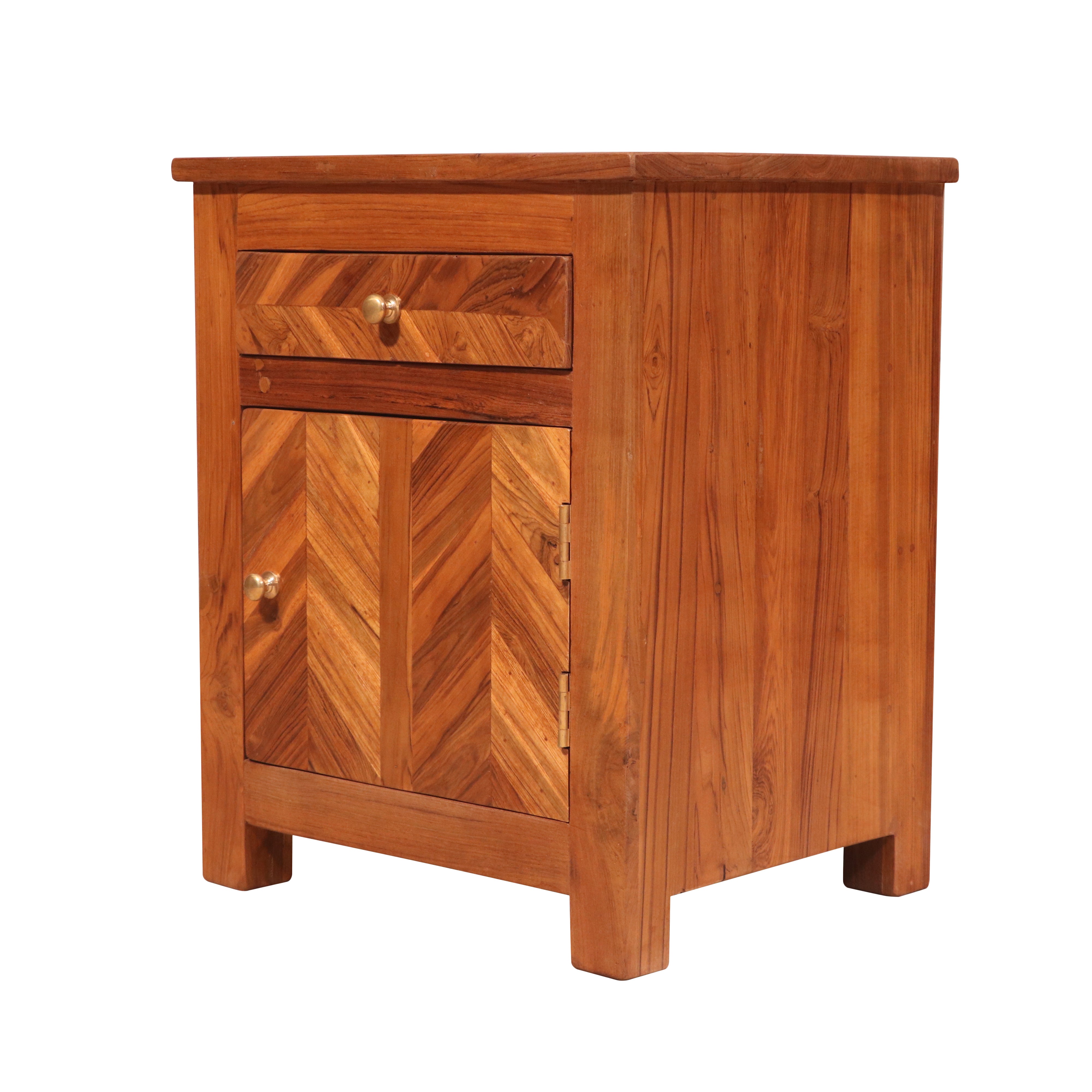 Traditional teak reverse upward bedside Bedside