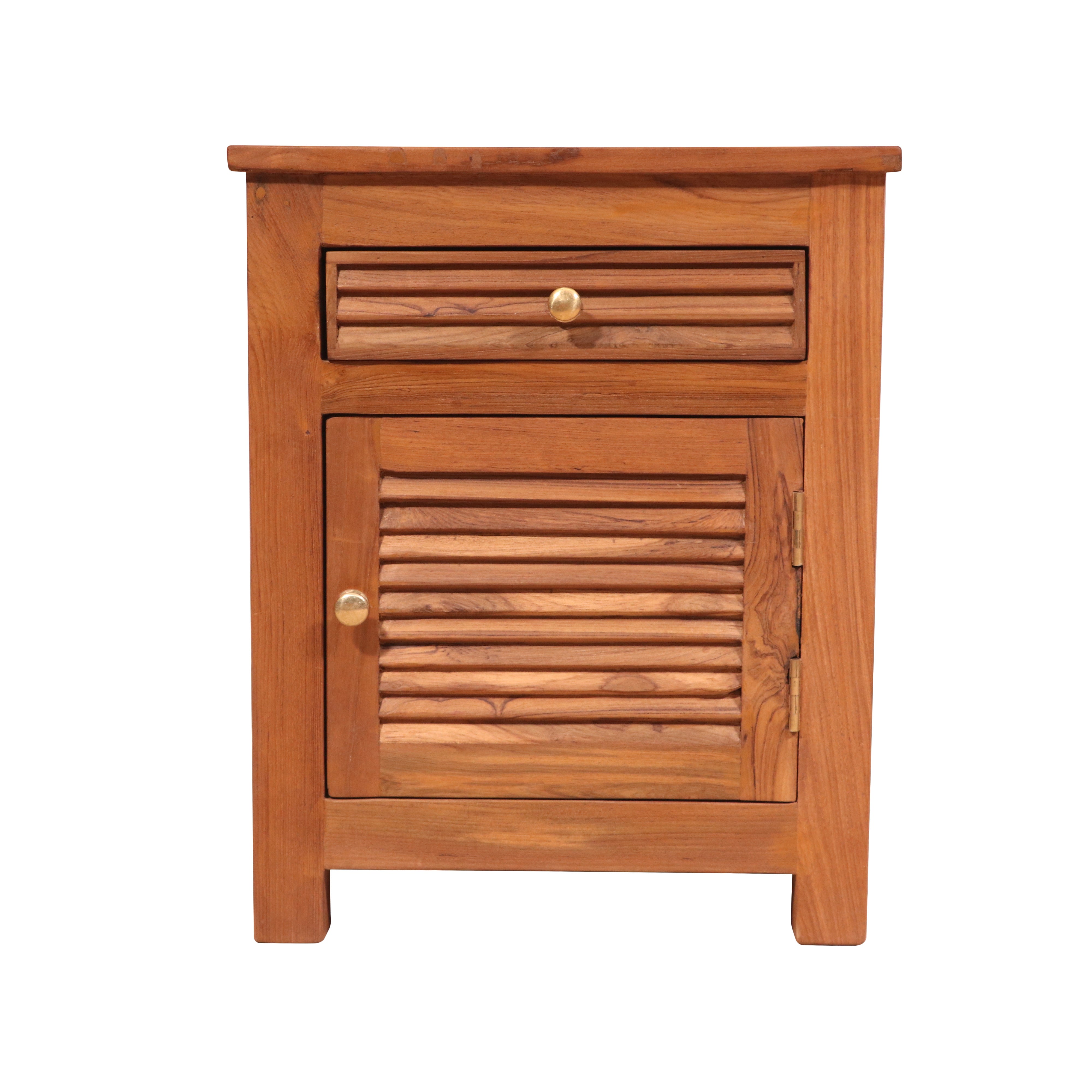 Shutter Natural tone Nightstand Bedside