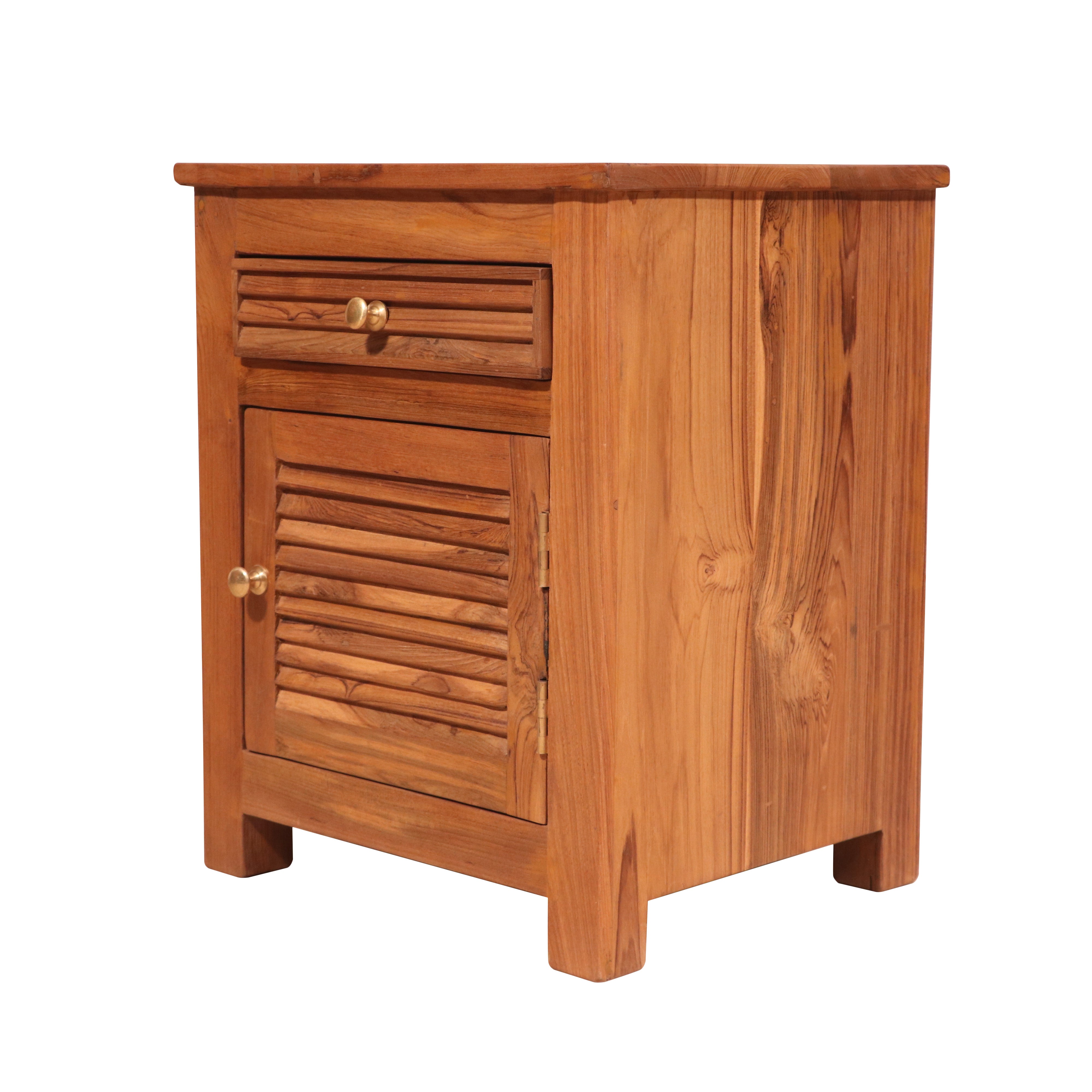 Shutter Natural tone Nightstand Bedside