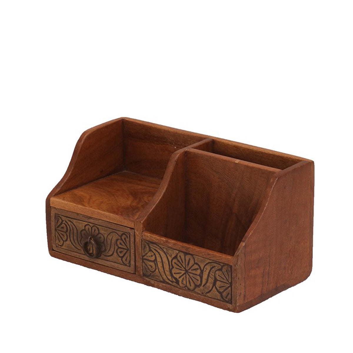 Dark Brown Multiple Desk Organizer with Drawer Desk Organizer