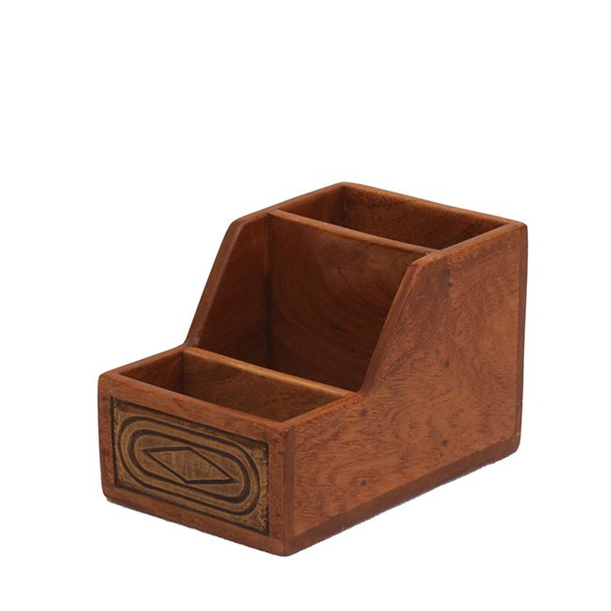 Brass fitted 3-Section Pen/Pencil Holder Desk Organizer