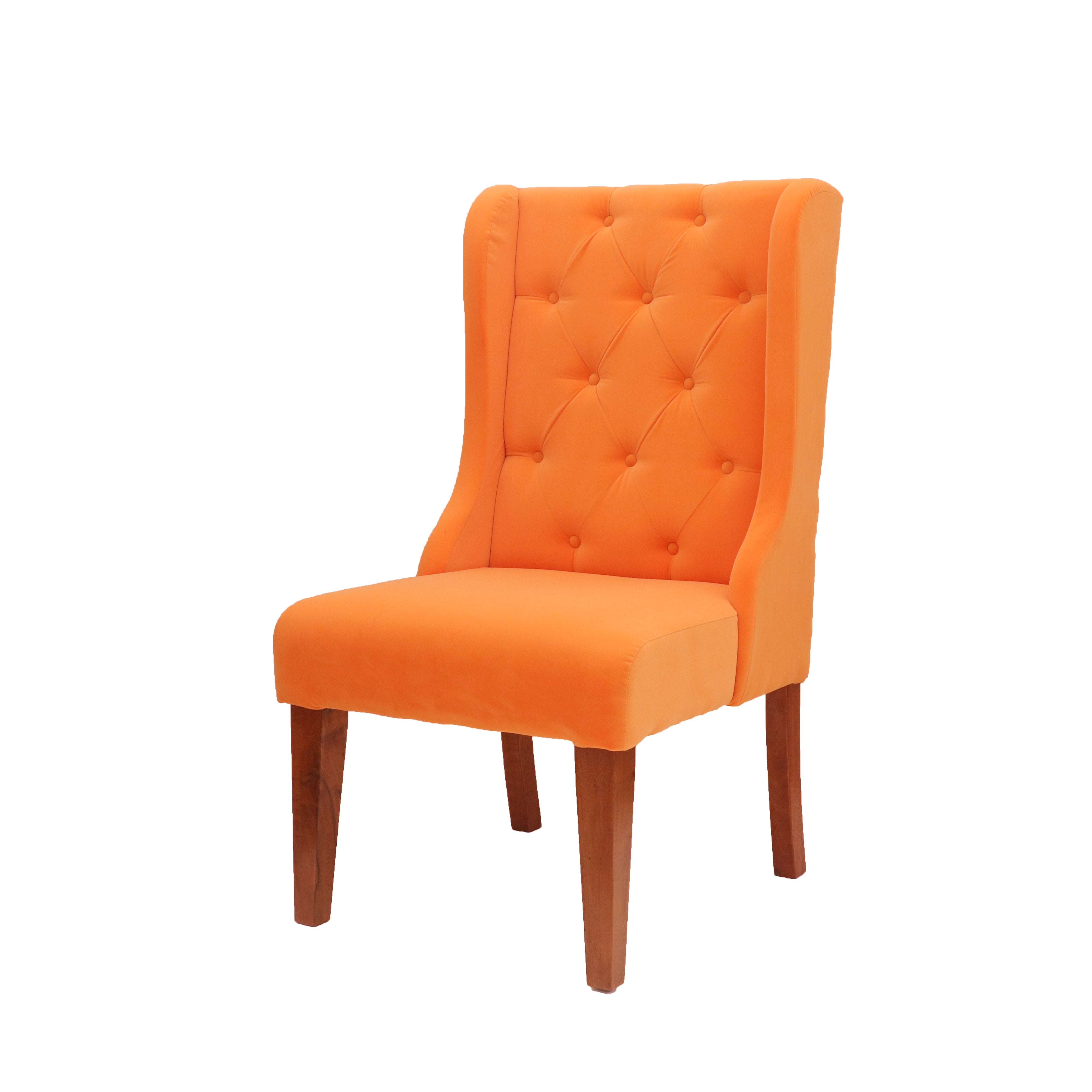 Classic Orange Winged Handmade Wooden Chair Arm Chair