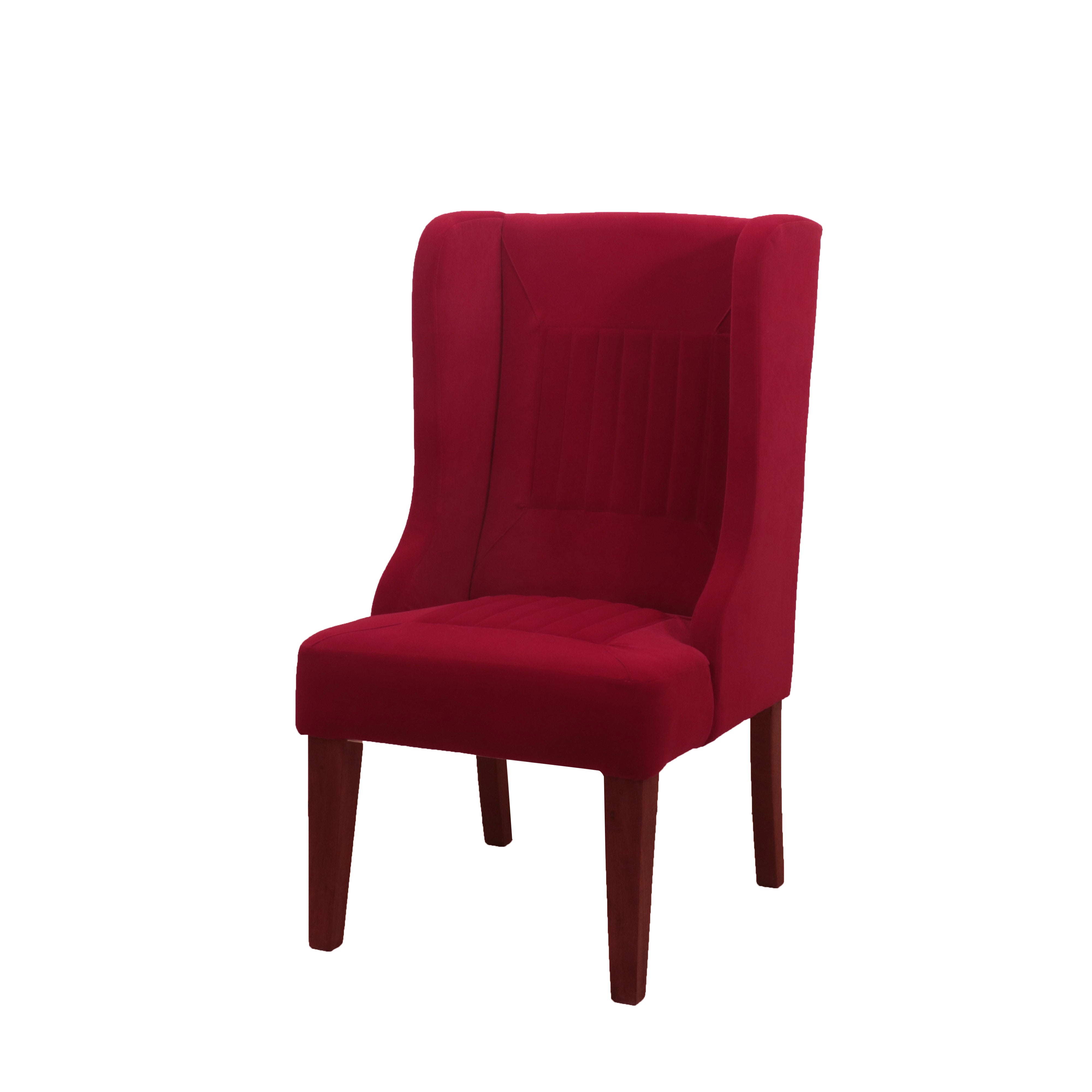 Glorious Bright Vitage Red Handmade Wooden Winged Chair Arm Chair