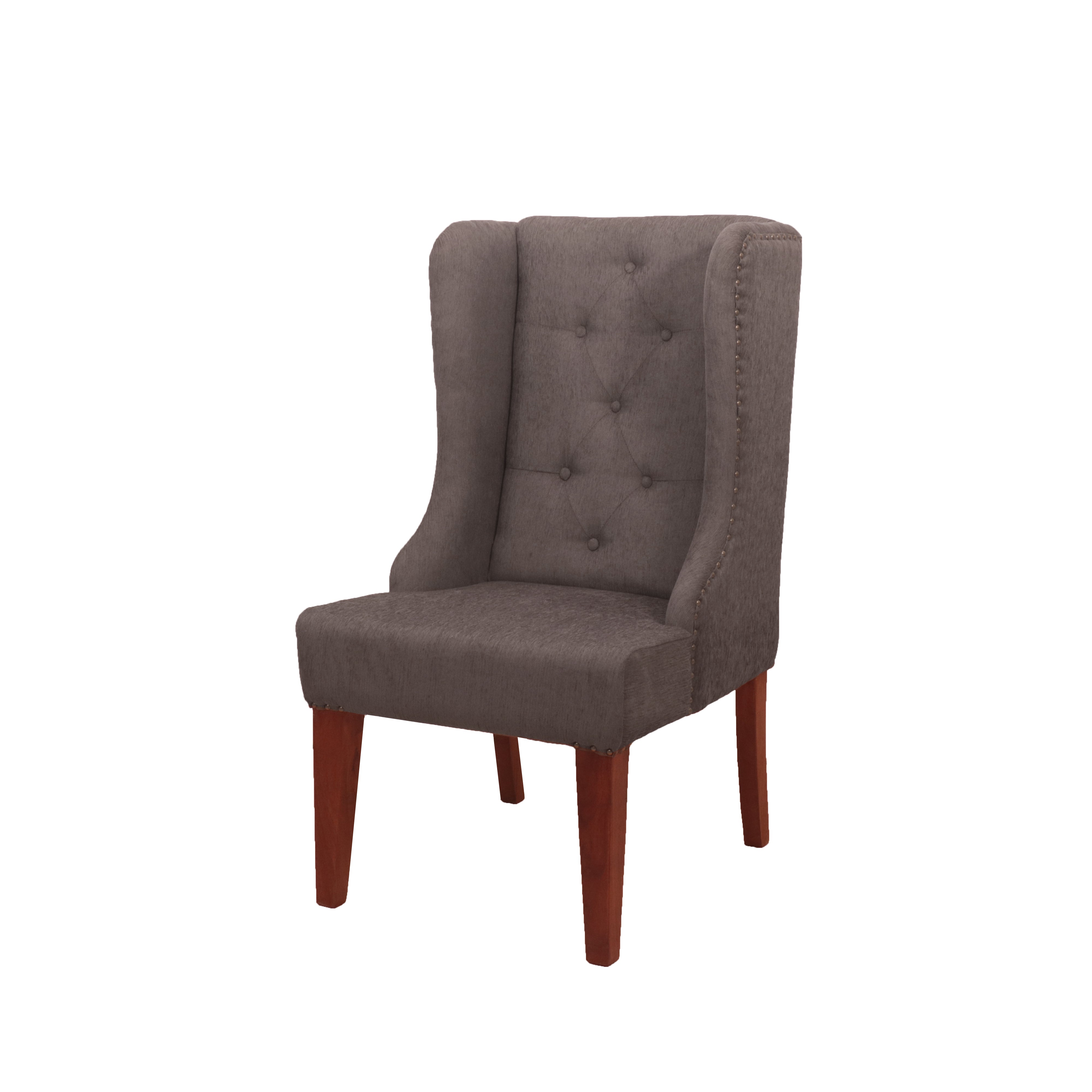 Traditional Grey Classic Winged Handmade Wooden Chair Arm Chair