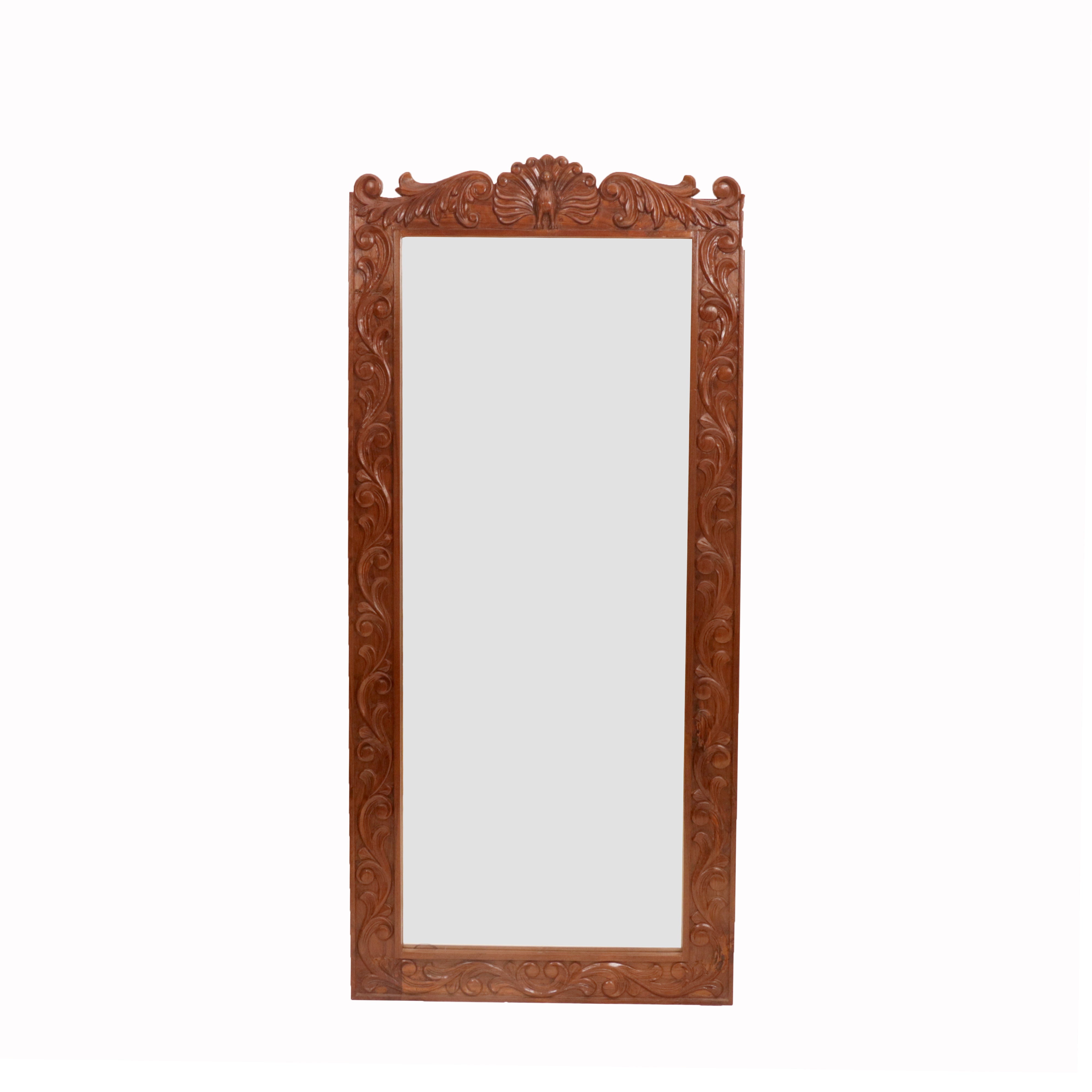 Hidden Storage Carved Mirror Dressing Table