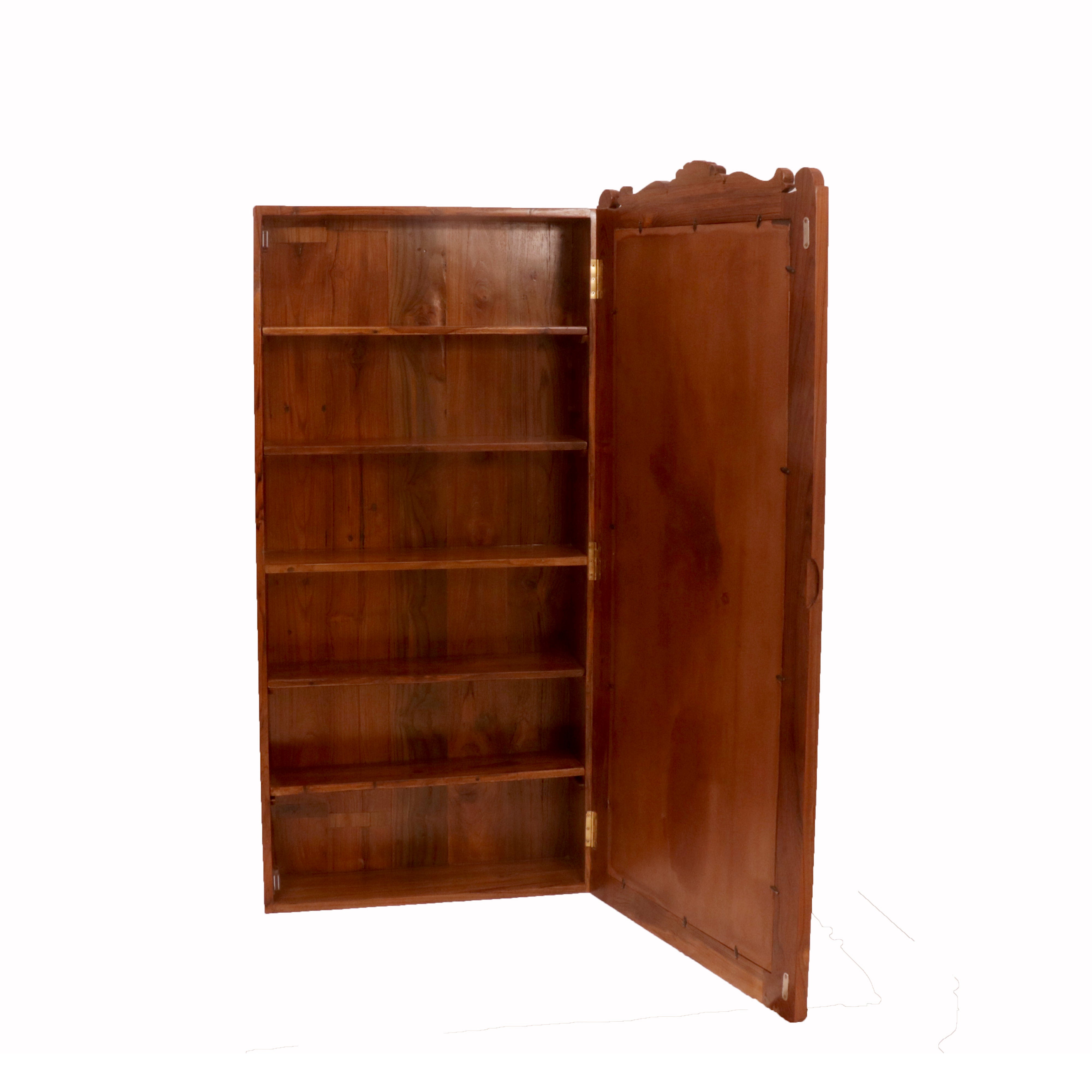 Hidden Storage Carved Mirror Dressing Table