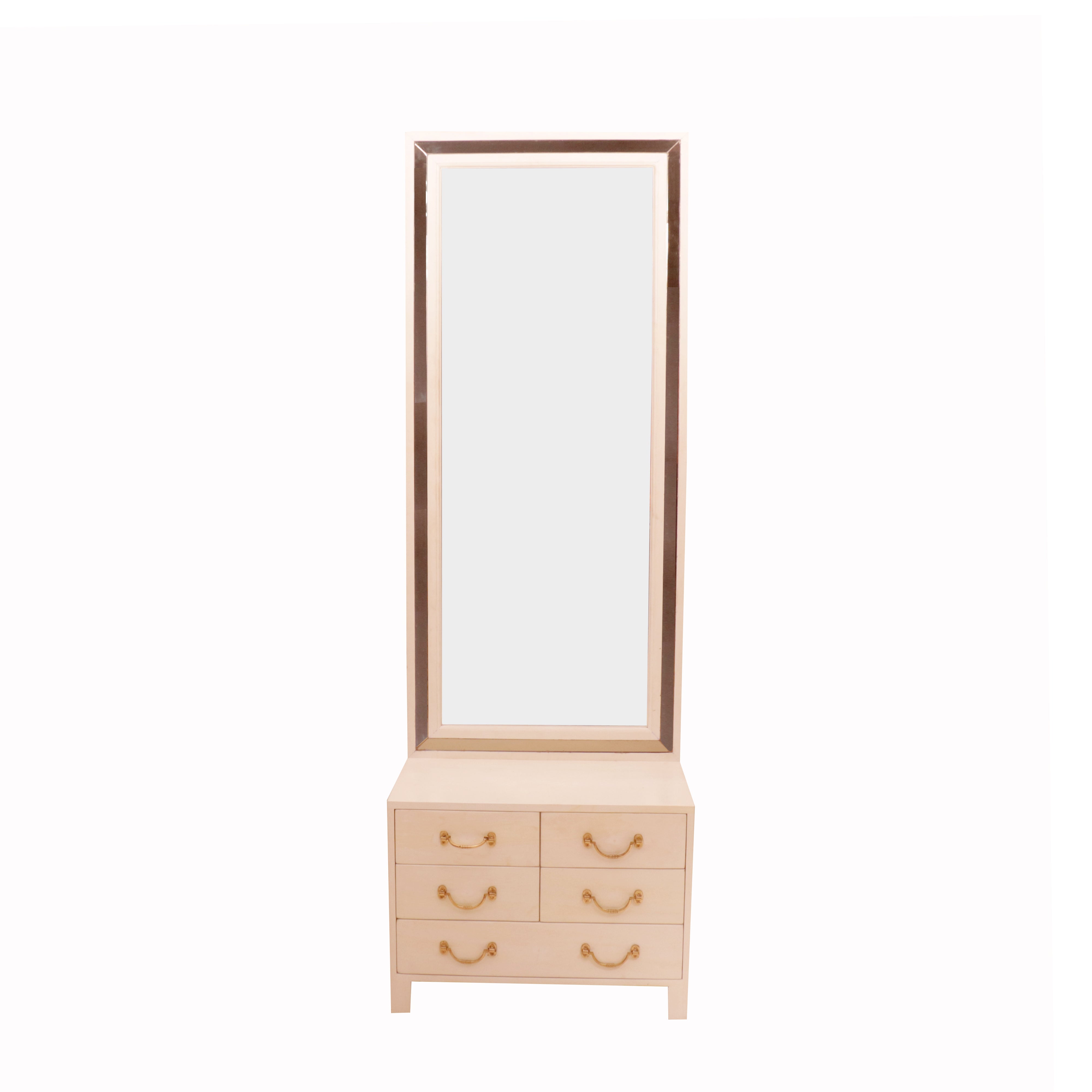White Mirror with Drawers Dressing Table