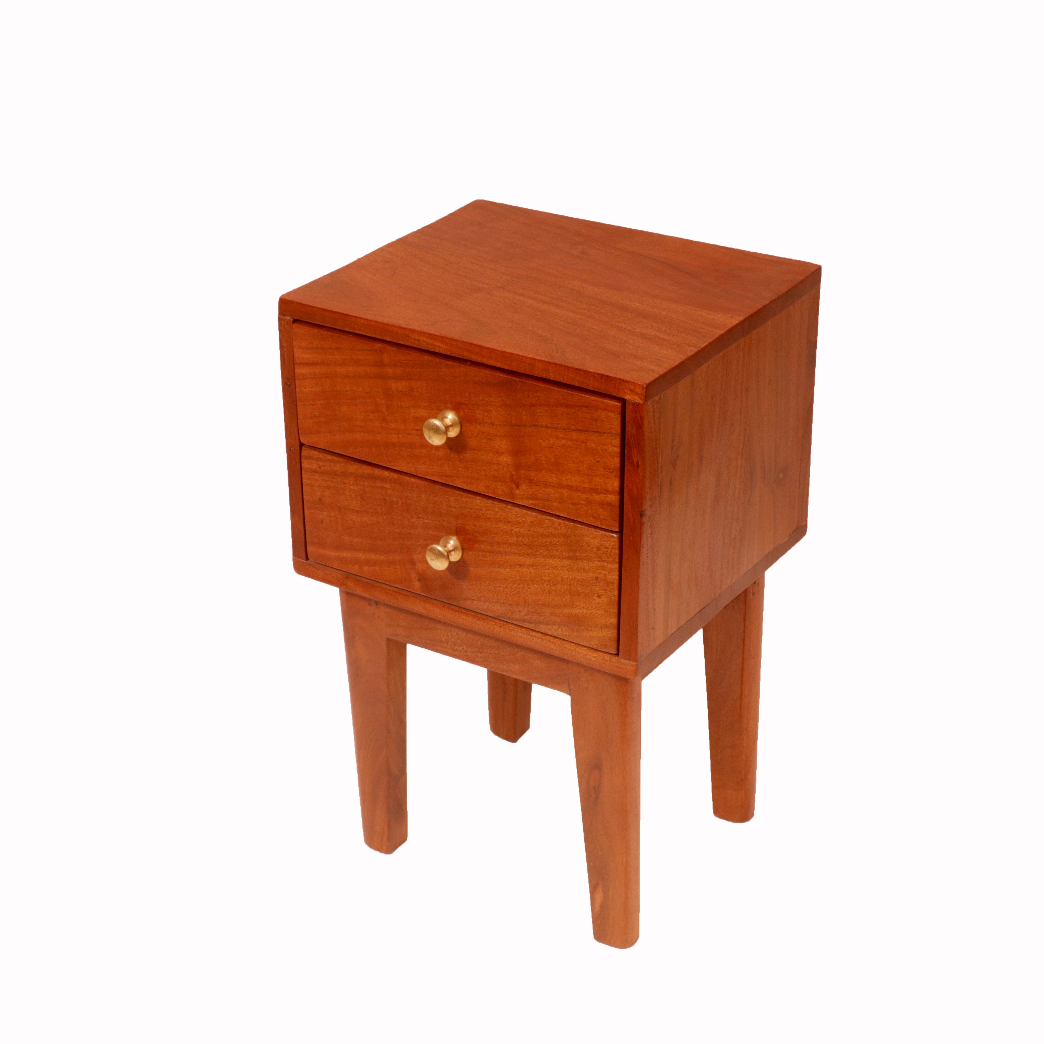 Natural Polished Night Stand Bedside
