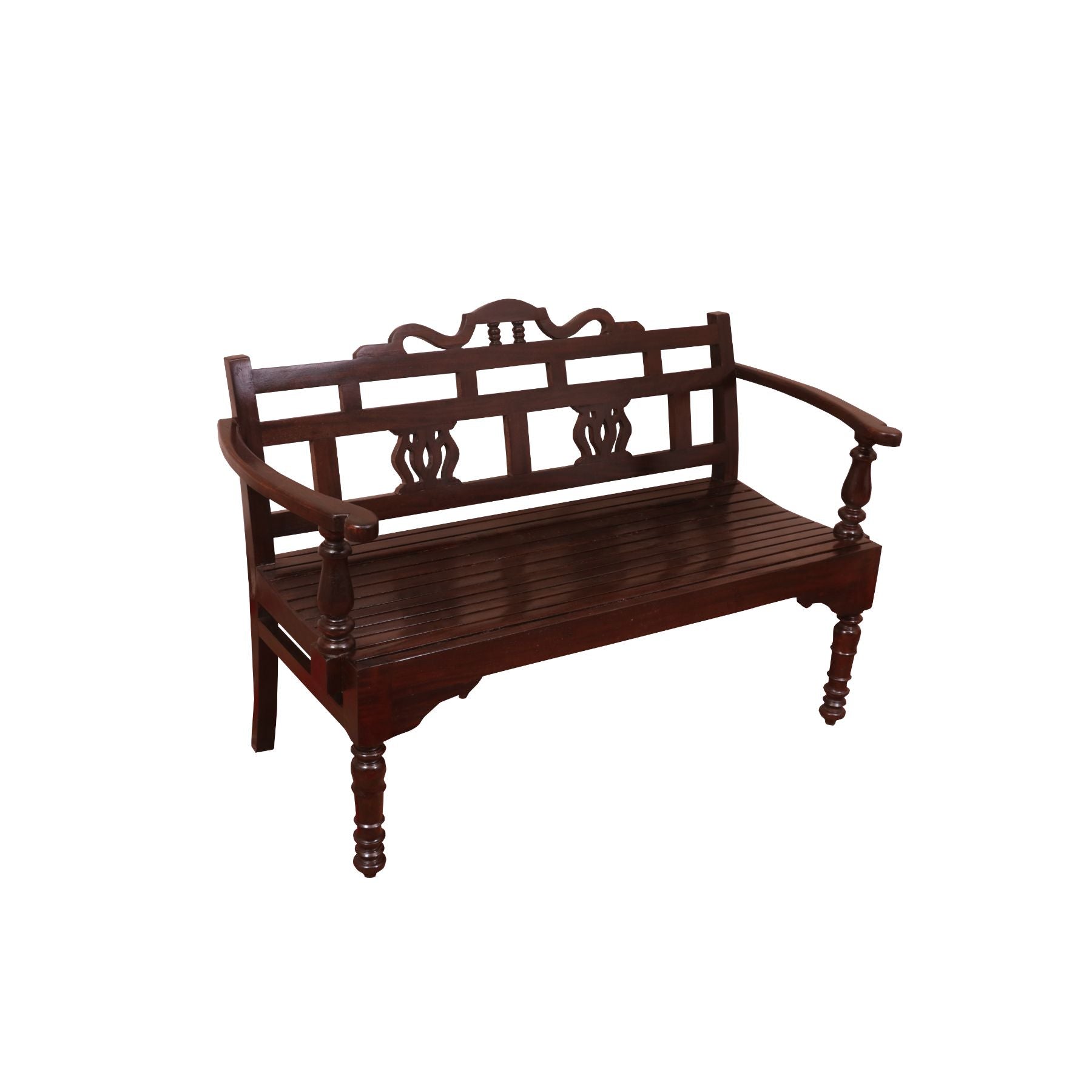 Regal Carved Wooden Bench Bench