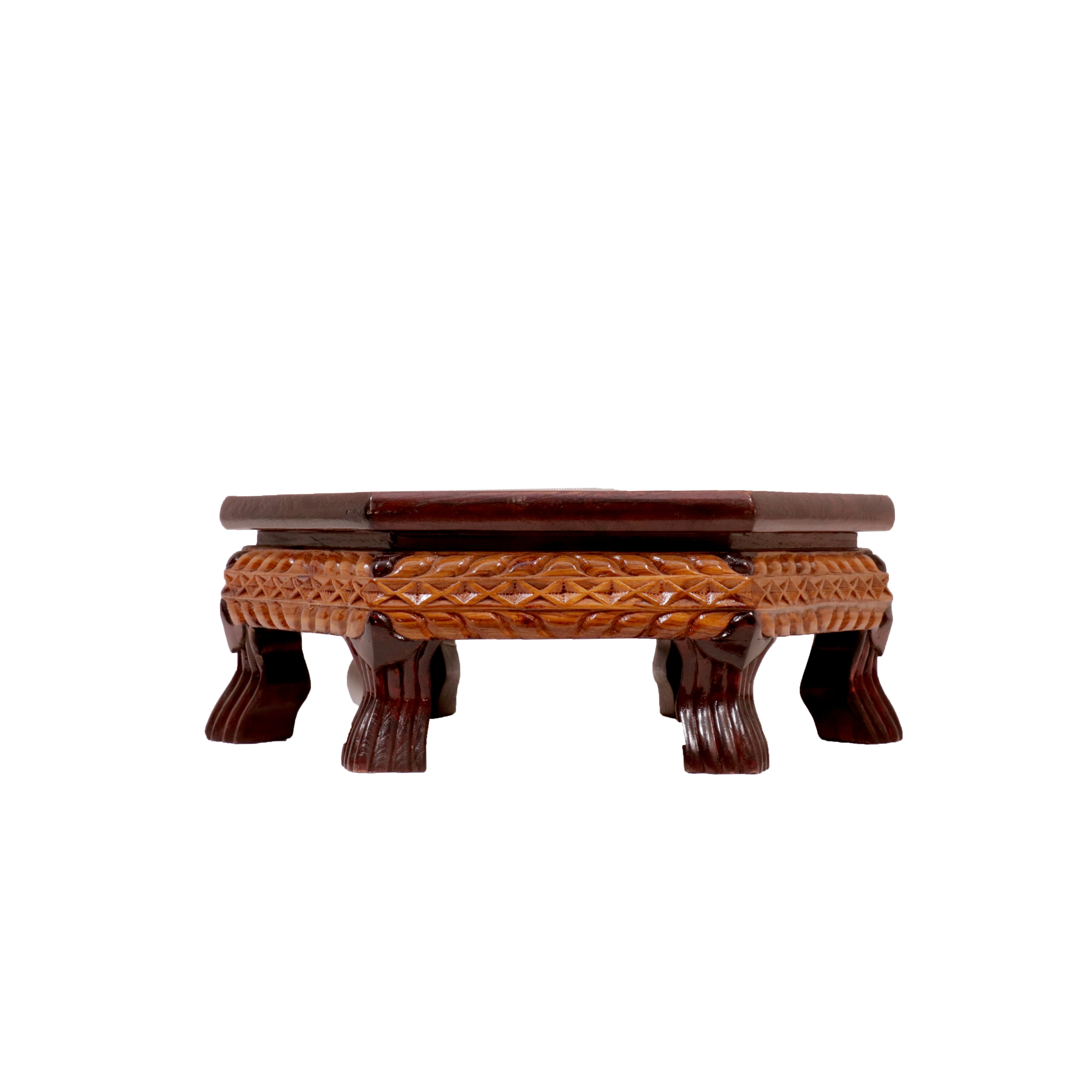 Dual Toned Hexagonal TEAK Wood Bajot Bajot